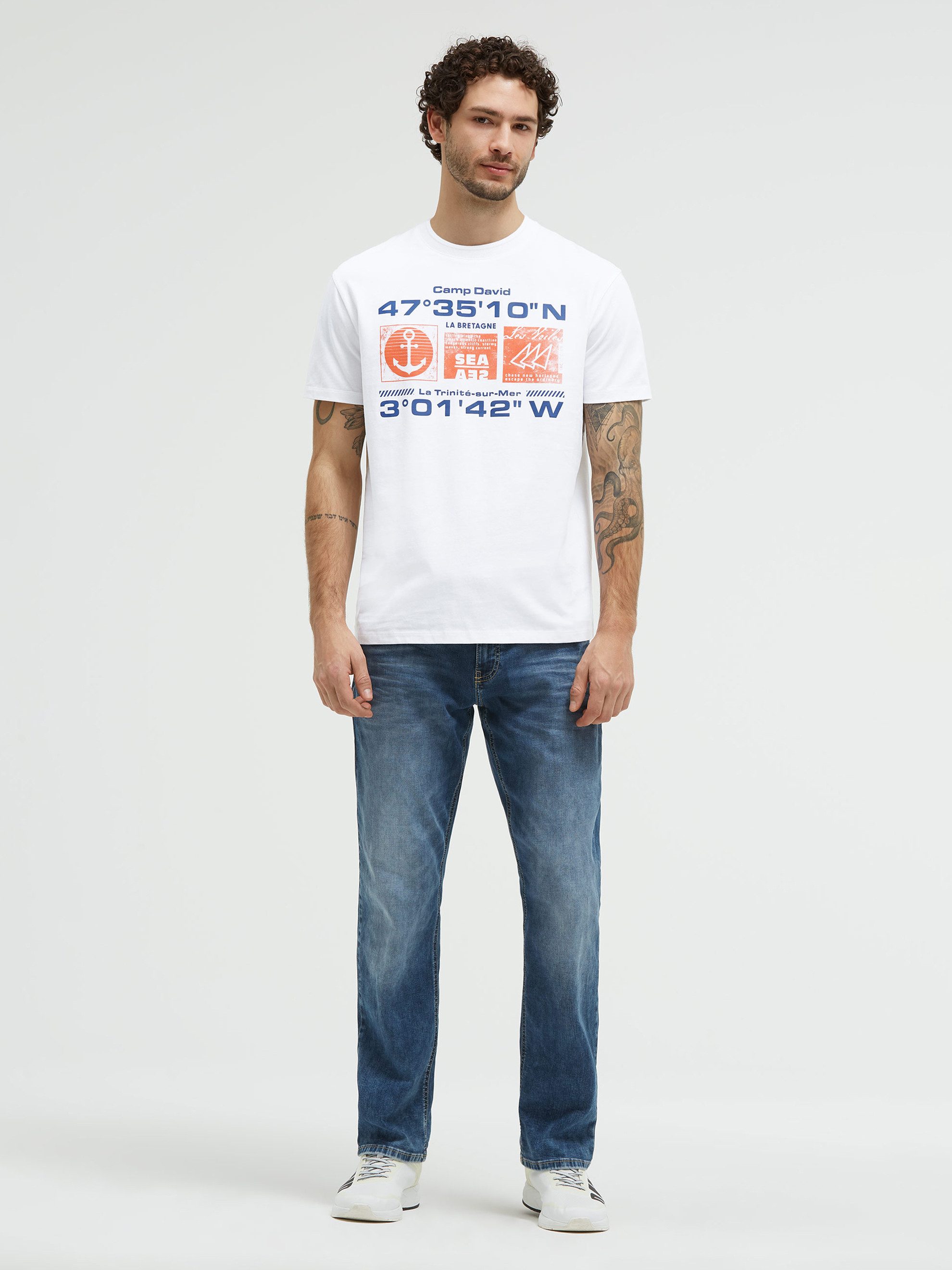 CAMP DAVID Rundhalsshirt aus Baumwolle