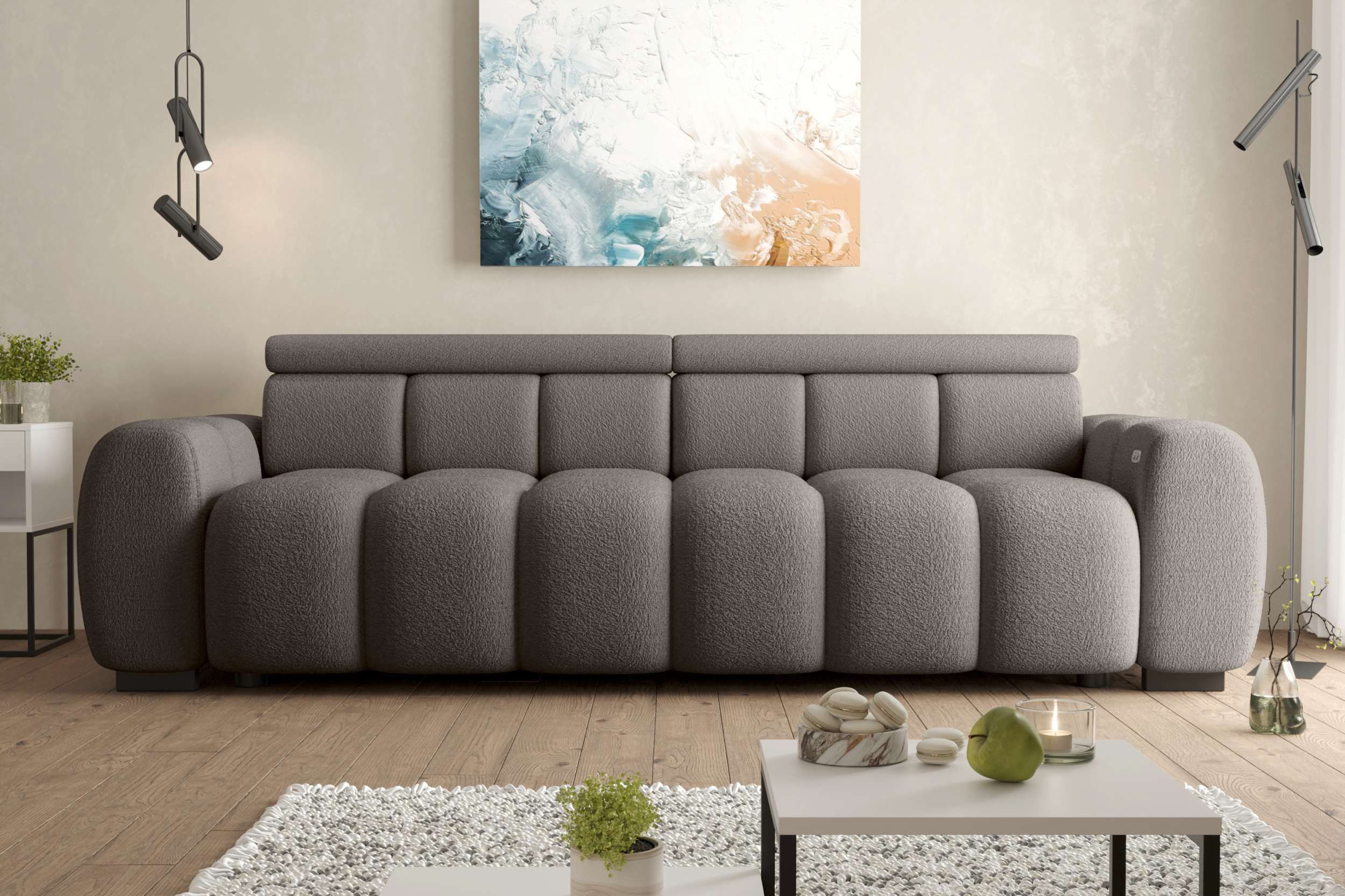 99rooms Big-Sofa Alessio, Sofa, Big-Sofa, mit elektrischer Sitztiefenverstellung, Bezug: Boucle ABRIAMO