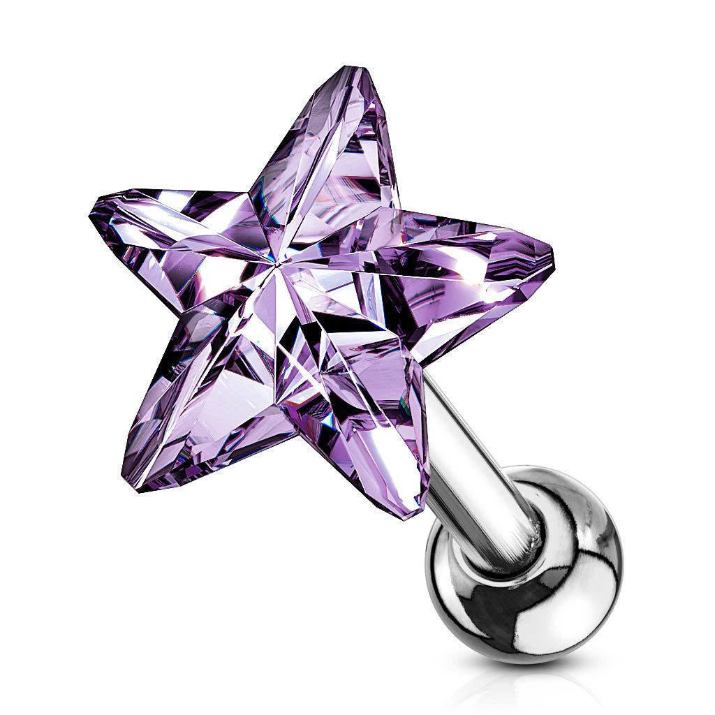 Order & Smile Schmuck Piercing-Set Helix & Tragus Ohr Piercing „Kristall Stern“