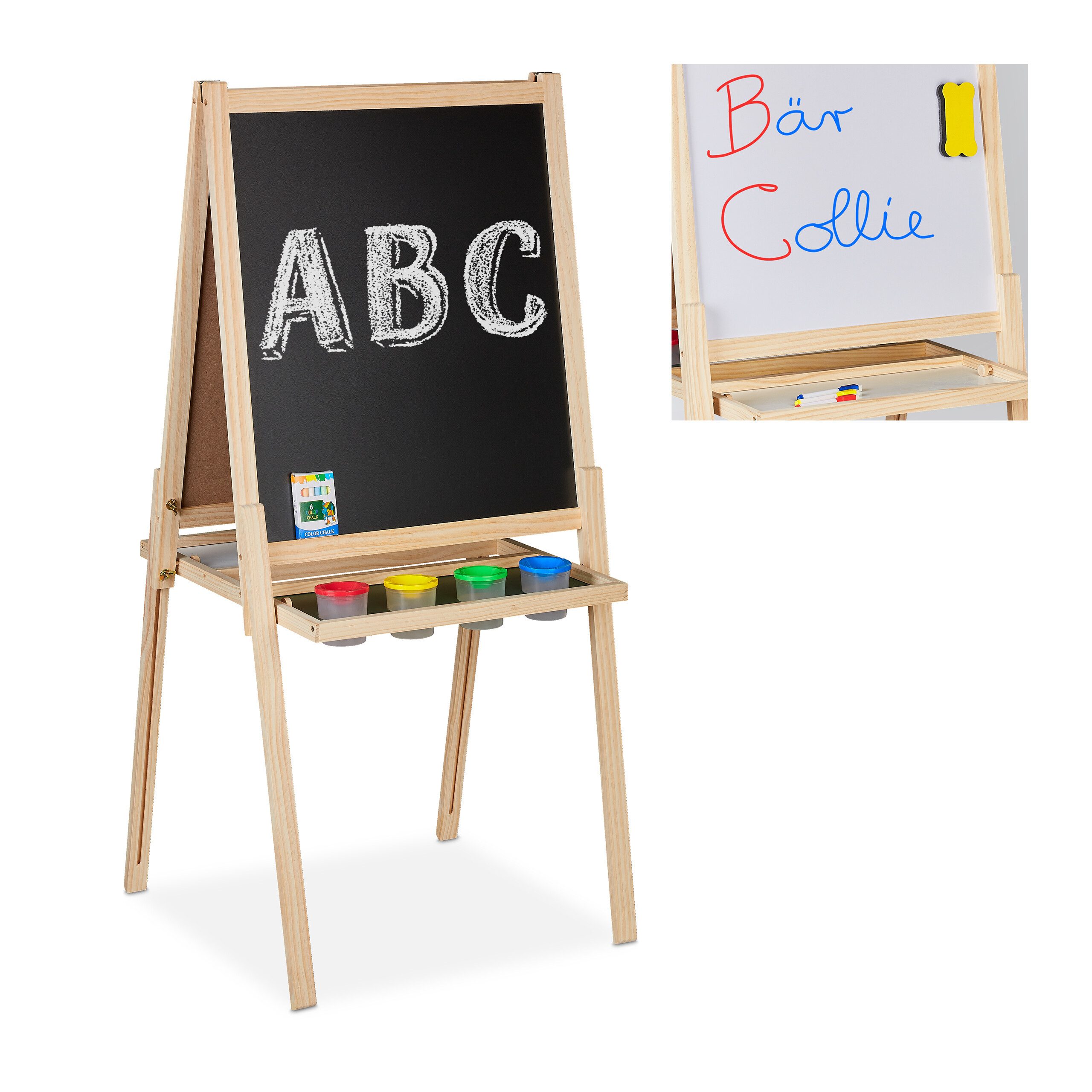 relaxdays Standtafel 2 in 1 Kindertafel mit Zubehör günstig online kaufen