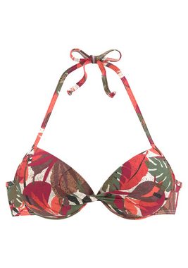 LASCANA Push-Up-Bikini-Top Ava, im tropischen Design
