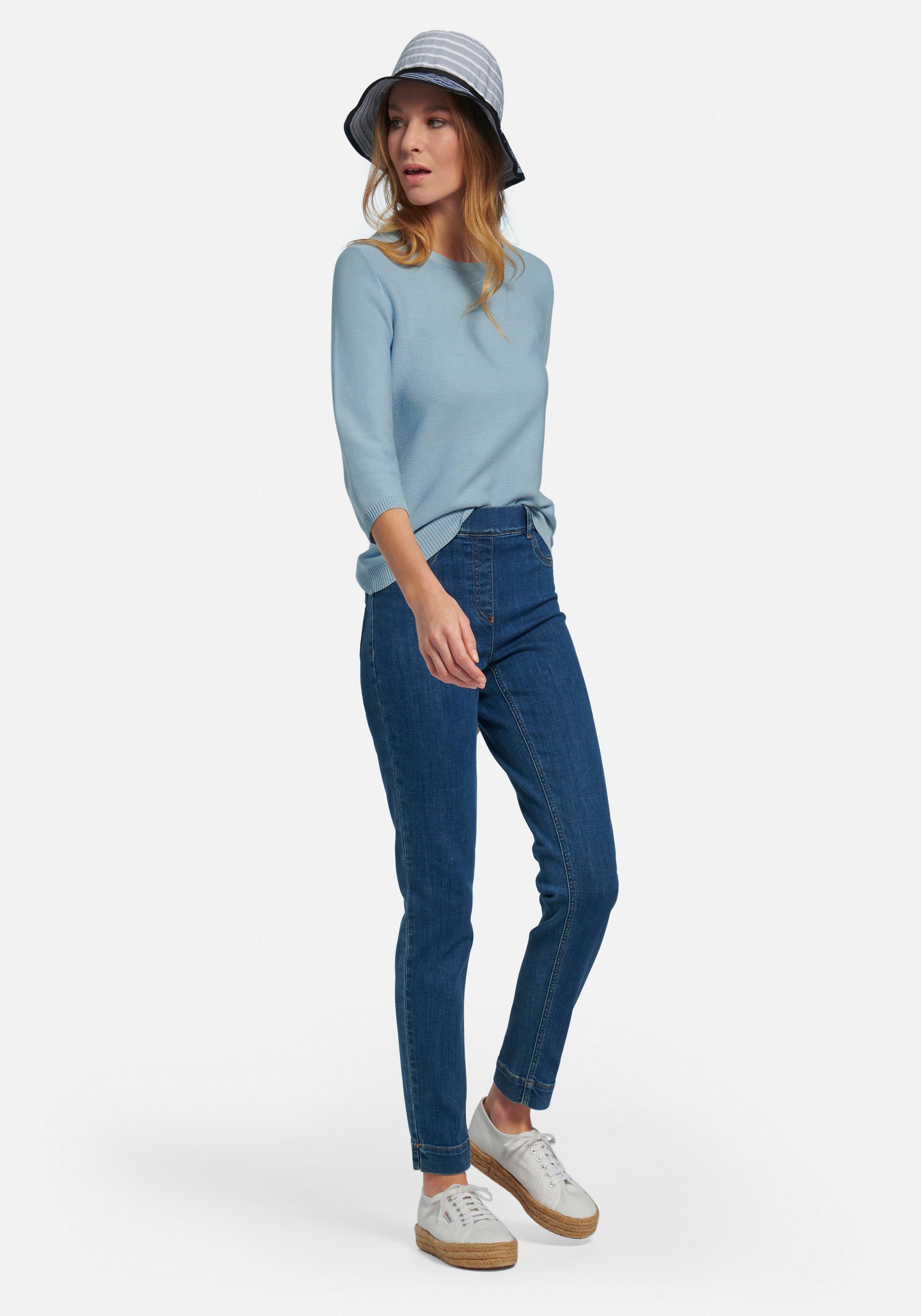 5-Pocket-Jeans Peter Hahn blue denim cotton
