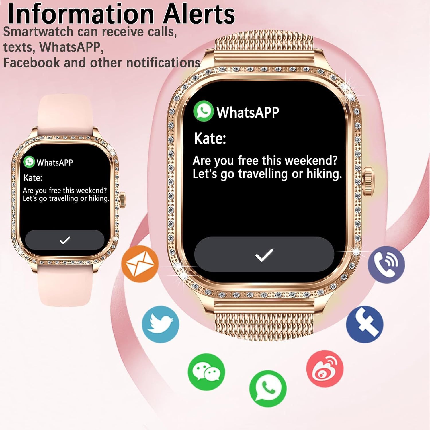 Forrlite Smartwatch Damen, Neueste Fitness Uhr mit Anruffunktion Smartwatch (4,45 cm) IP68 Wasserdicht,Uhren Watch für Android IOS, Fitnessuhr Tracker mit Pulsmesser Schrittzähler Schlafmonitor