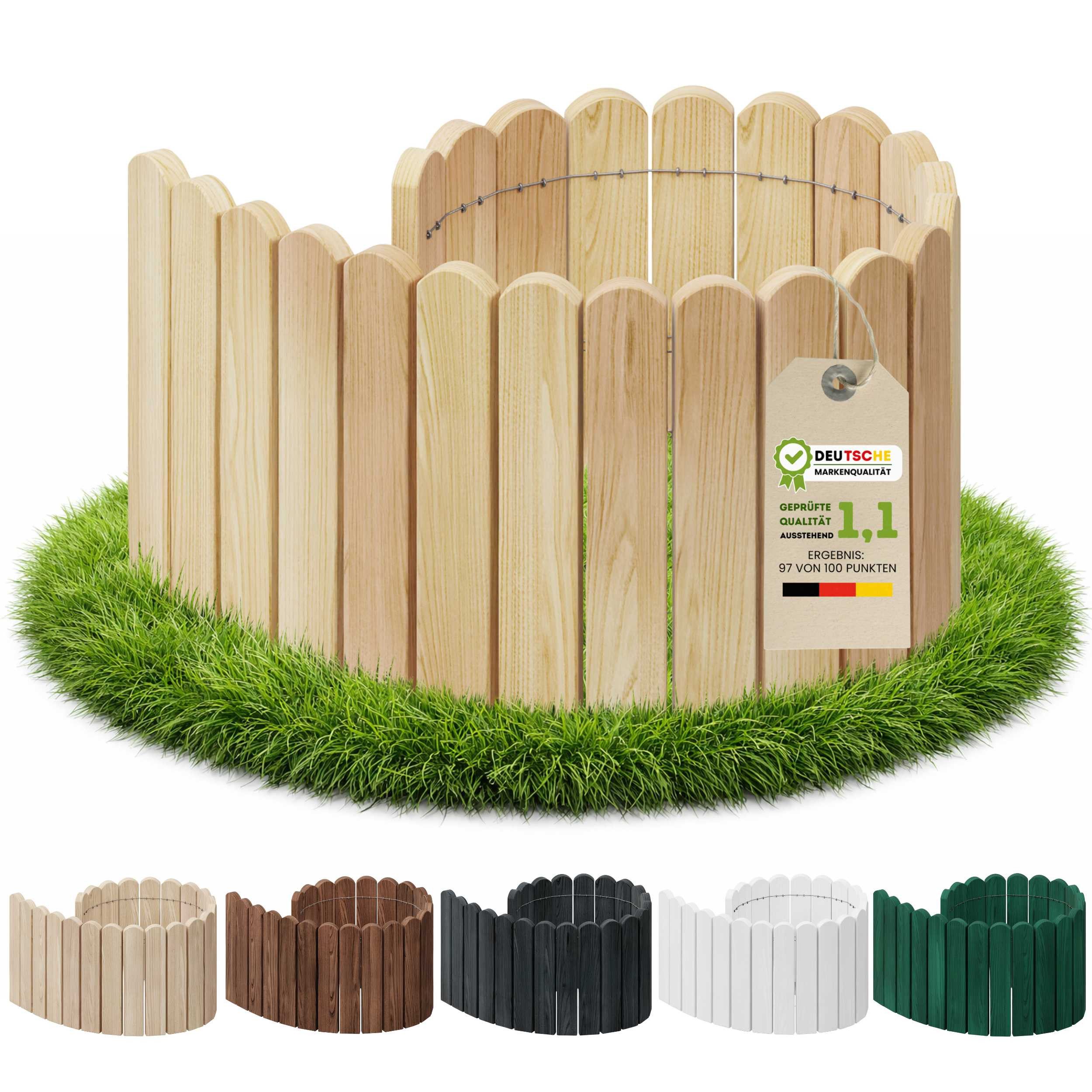 Palisade Rollzaun Beeteinfassung Beetumrandung Rasenkante Mini Gartentaun