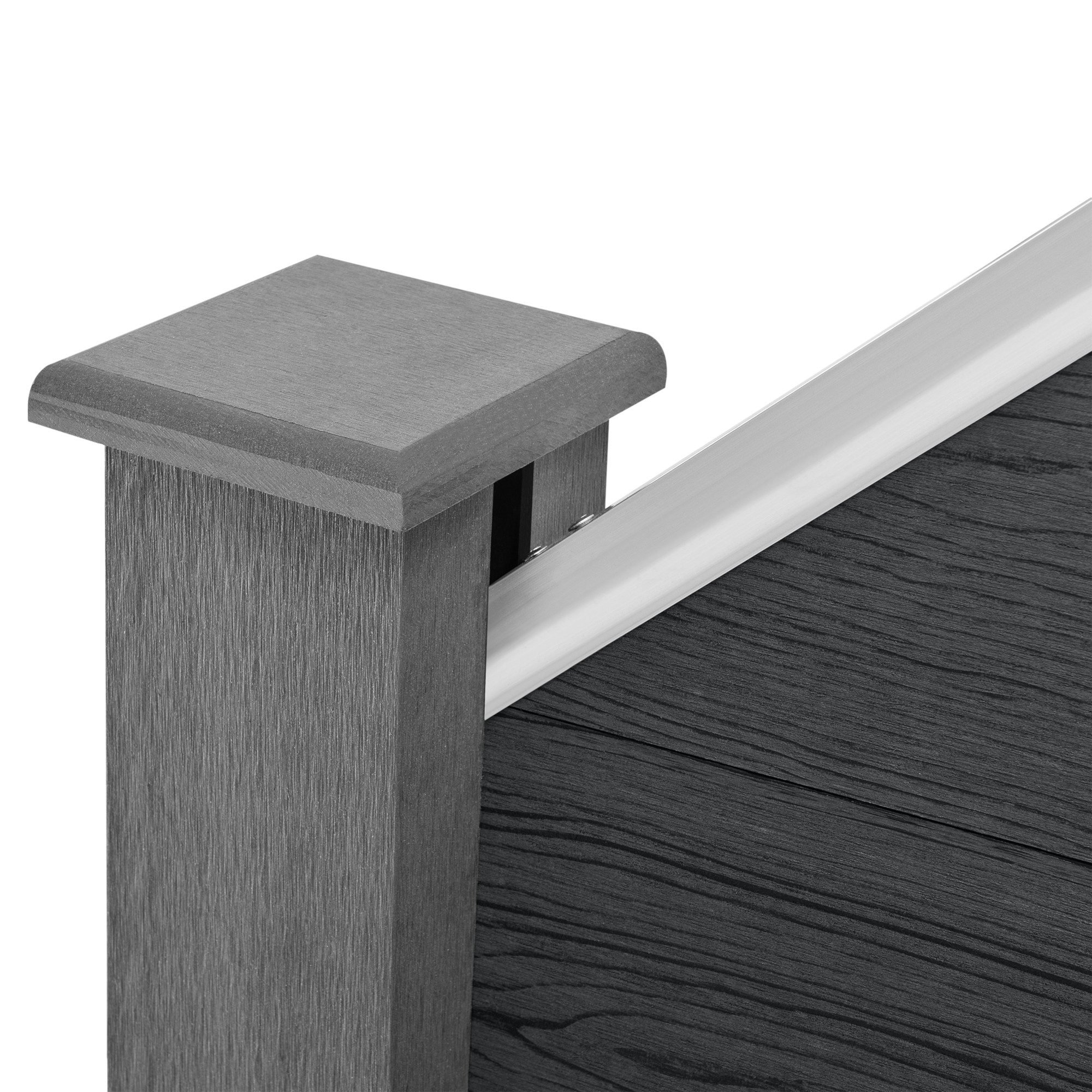 neu.holz Gartenzaun, »Segovia« Schrägelement 180 x 96 cm WPC Grau
