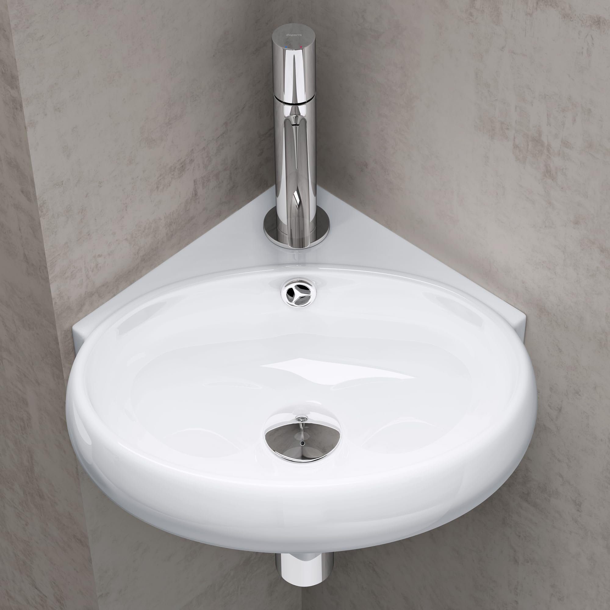 doporro Waschbecken Aufsatzwaschbecken Brüssel002 Eckwaschbecken Keramik Handwaschbecken
