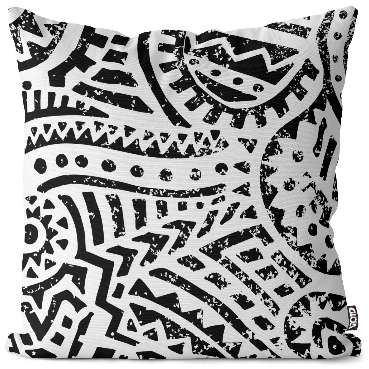 Kissenbezug, VOID (1 Stück), Sofa-Kissen geometrisch grunge patchwork azteken maja Samoa ornament indigene eingeborener polynesischen Urlaub Sommer Muster