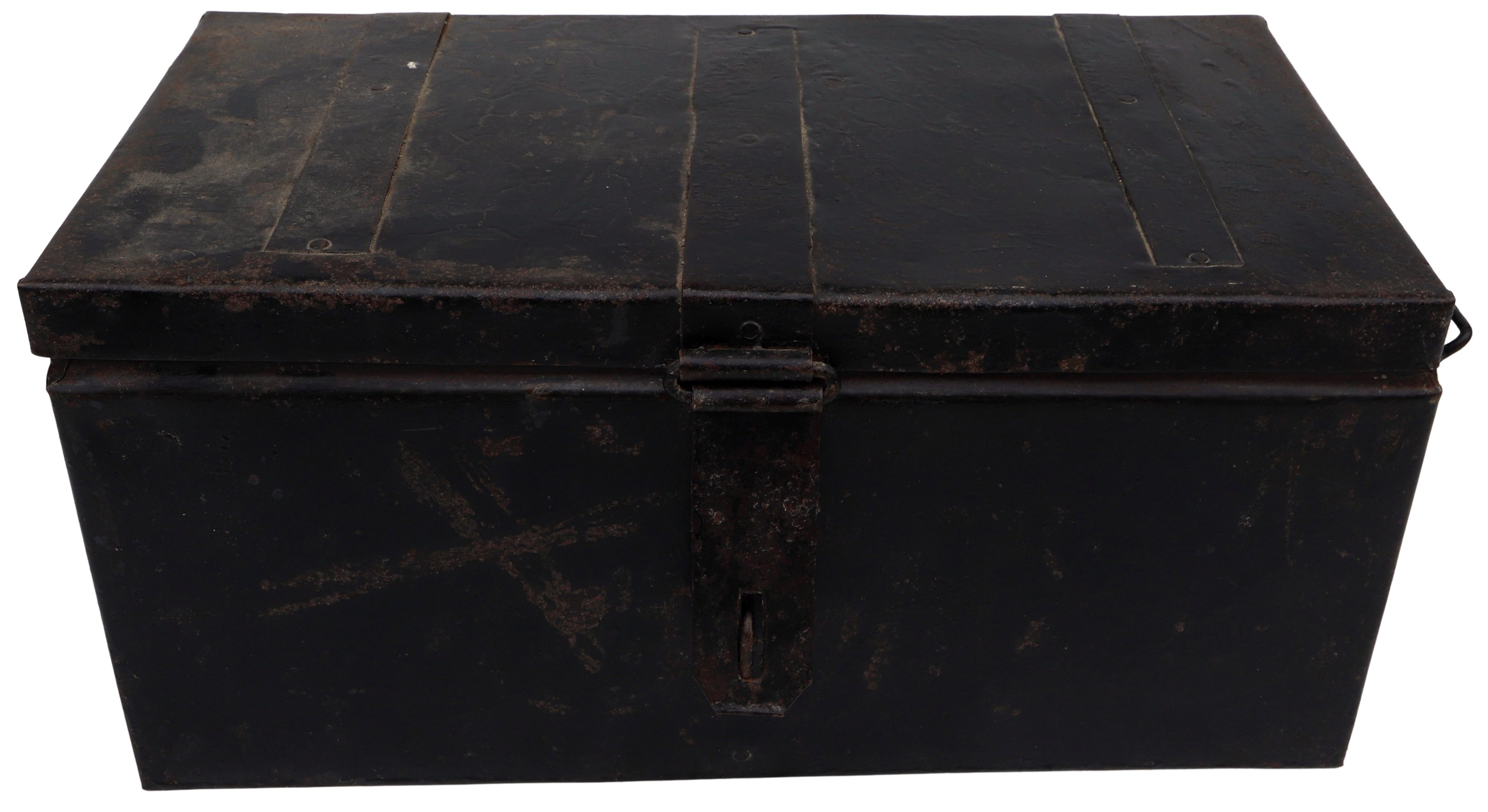 Guru-Shop Truhenbank Alter Blechkoffer, antiker Metallkoffer -..