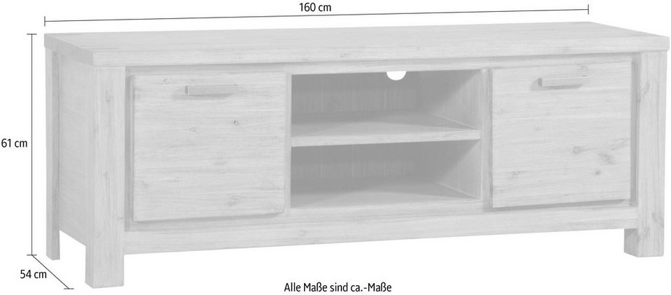 Gutmann Factory TV-Board, aus Massivholz Akazie, Breite 160 cm