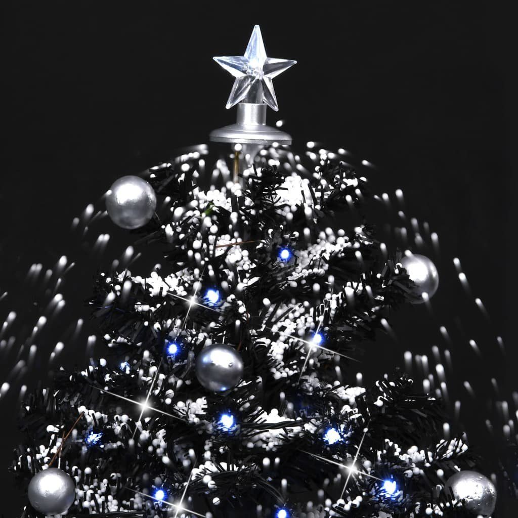 vidaXL Künstlicher Weihnachtsbaum Schneiender Weihnachtsbaum Schwarz 75 Schirmfuß cm PVC mit
