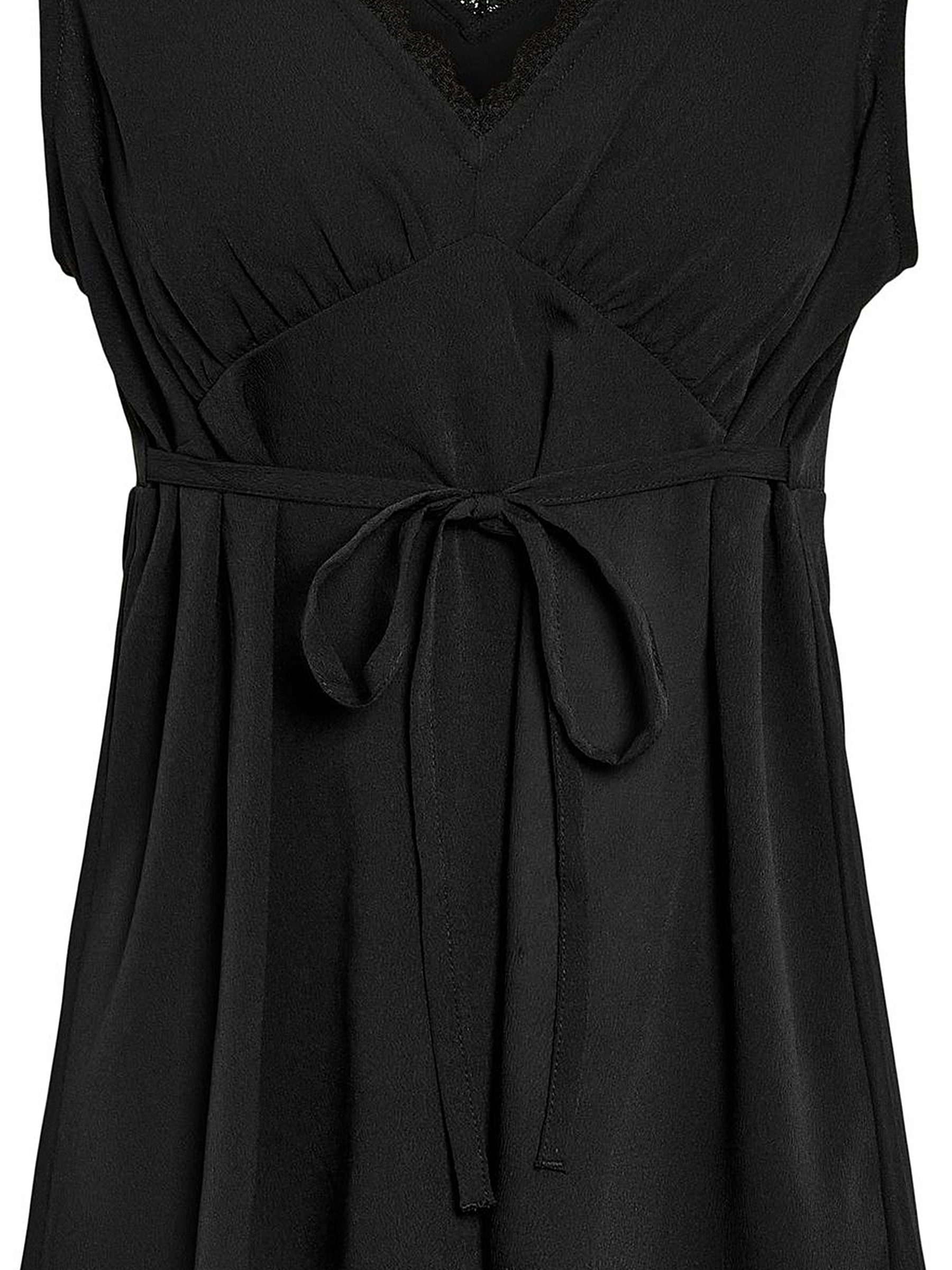 Noisy may Shirtkleid Eleganter Schnitt mit Spitzenbesatz und Bindegürtel (mini) NMBROOKE S/L SHORT DRESS WVN