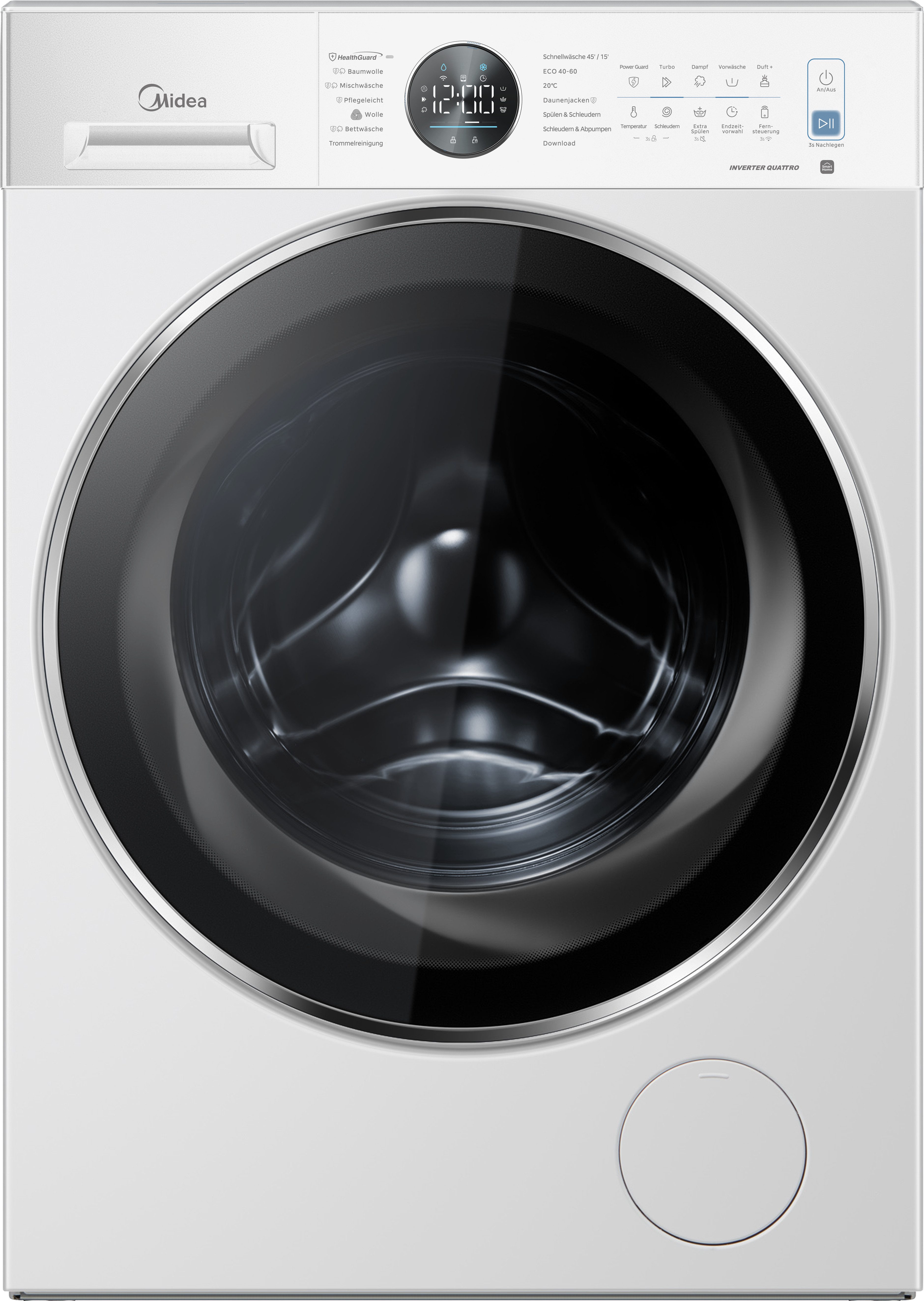Midea Waschmaschine MF205 MF25EW90WBA30, 9 kg, 1350 U/min