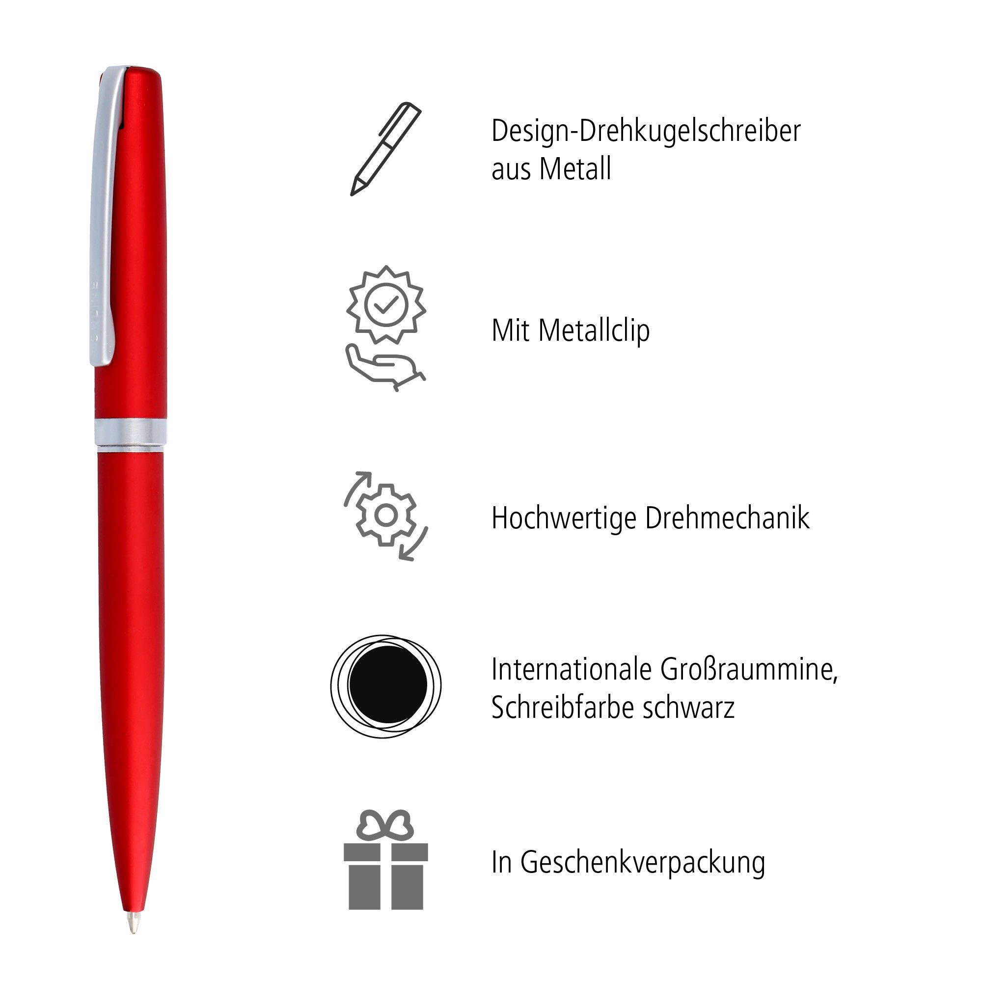 Online in Geschenkbox Kugelschreiber Rot Pen Eleganza Drehkugelschreiber,
