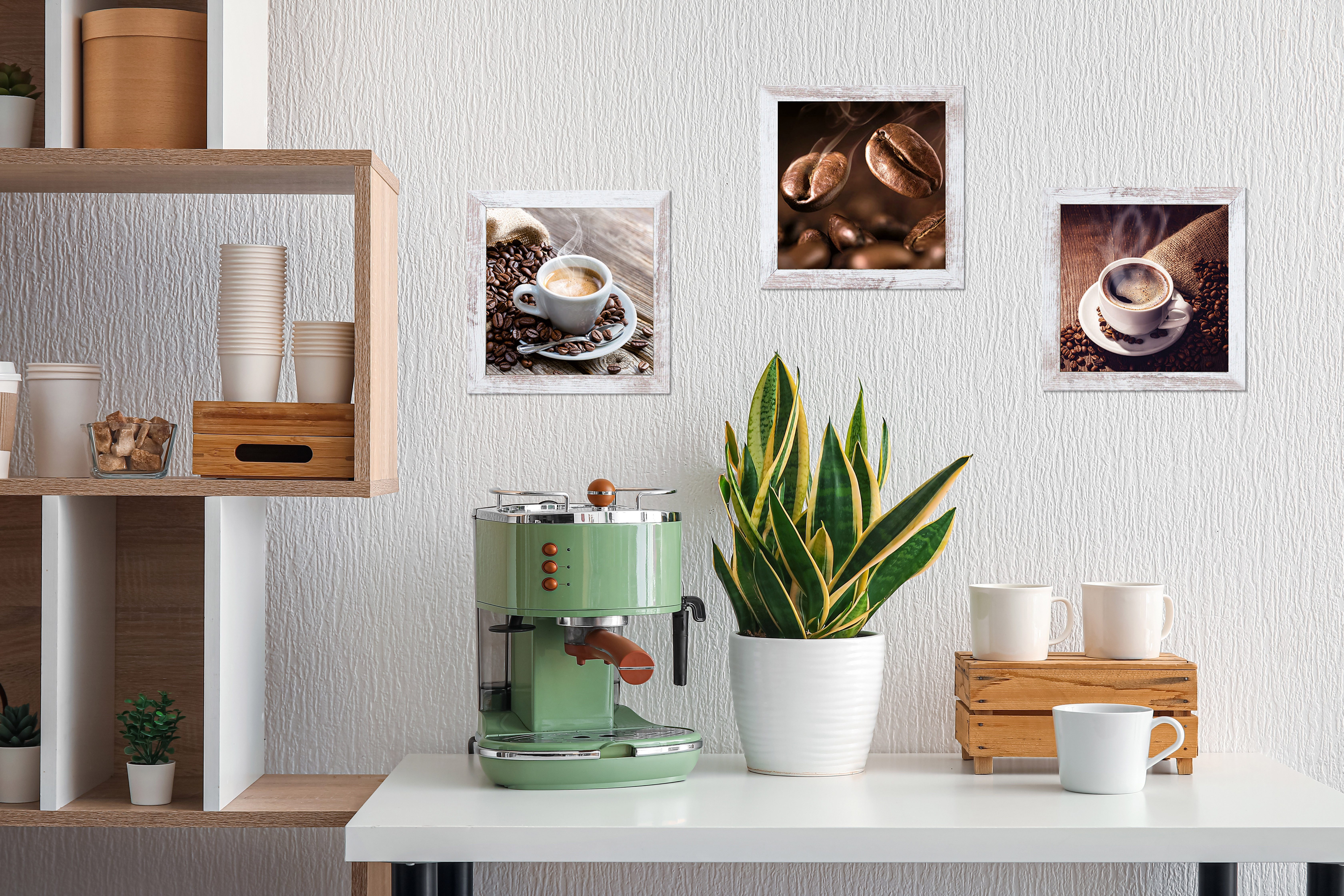 Bönninghoff Bild mit Rahmen, Getränke, Kaffee, Kaffee Bilder, Lebensmittel (3 St)