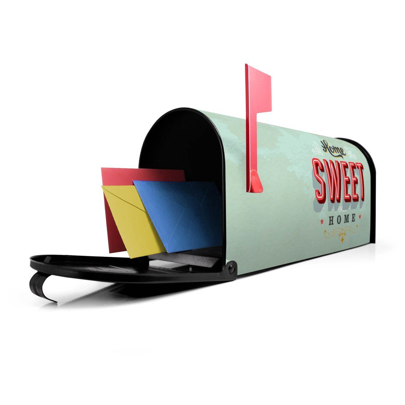 banjado Amerikanischer Briefkasten Mailbox Home schwarz Sweet Briefkasten, x aus Mississippi 22 17 x Home 51 original USA), cm (Amerikanischer