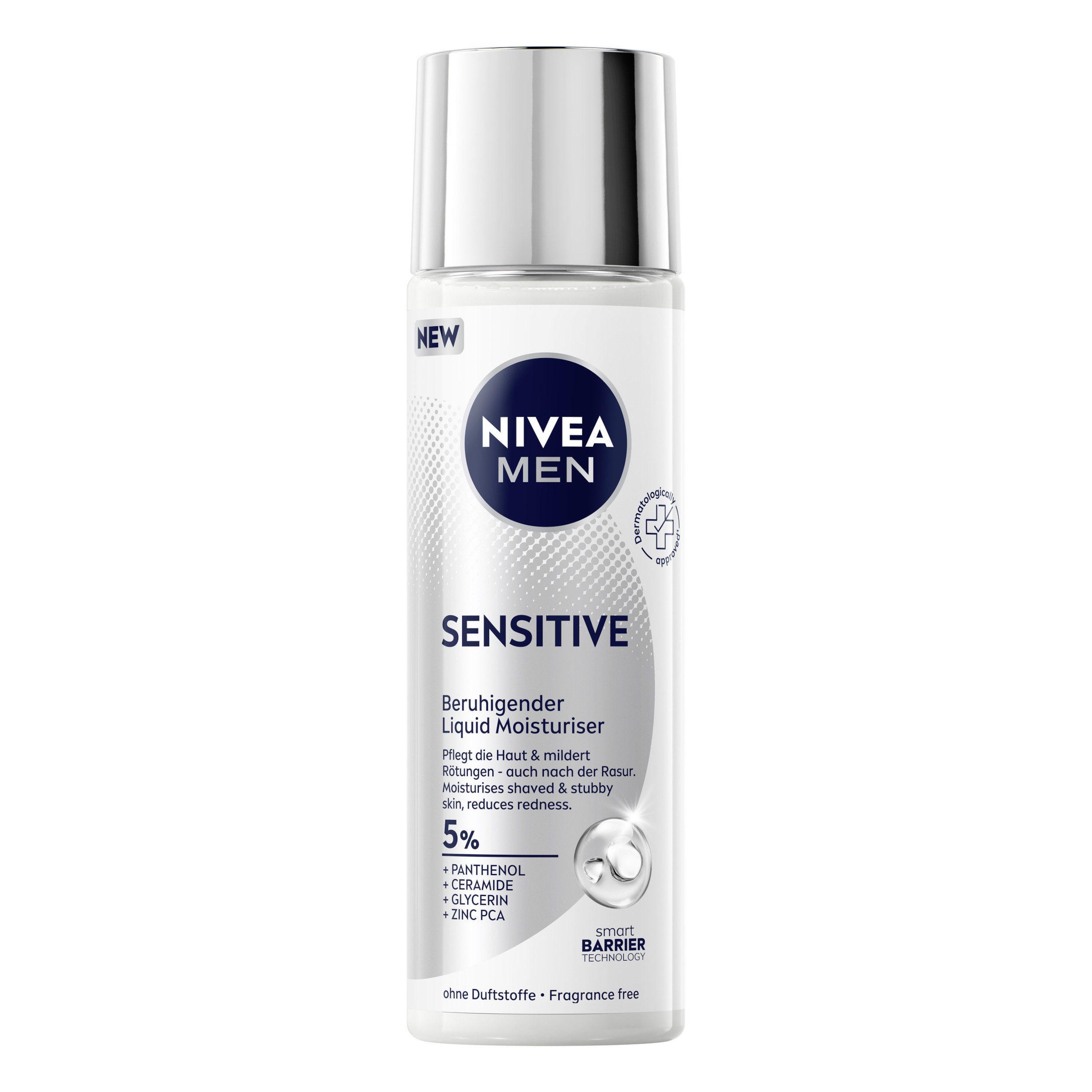 Nivea Men Gesichtsfluid Sensitive Beruhigender Liquid Moisturiser 100ml, 1-tlg., Ultraleichte Pflege, zieht schnell ein