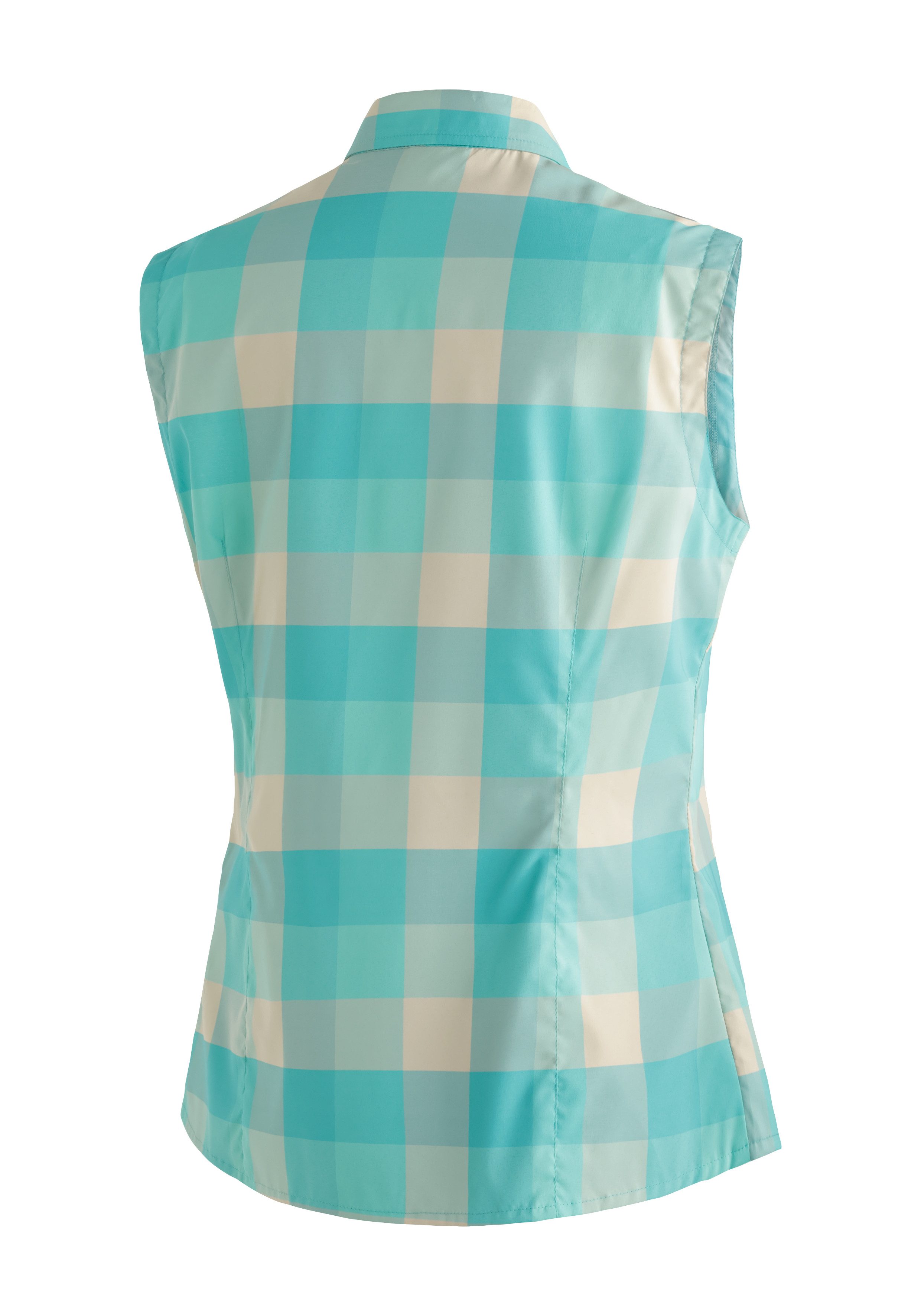Maier Sports Funktionsbluse Sana sleeveless ärmellose Damen Bluse, sommerliches Blusen-Shirt, Karobluse, Reg. Fit