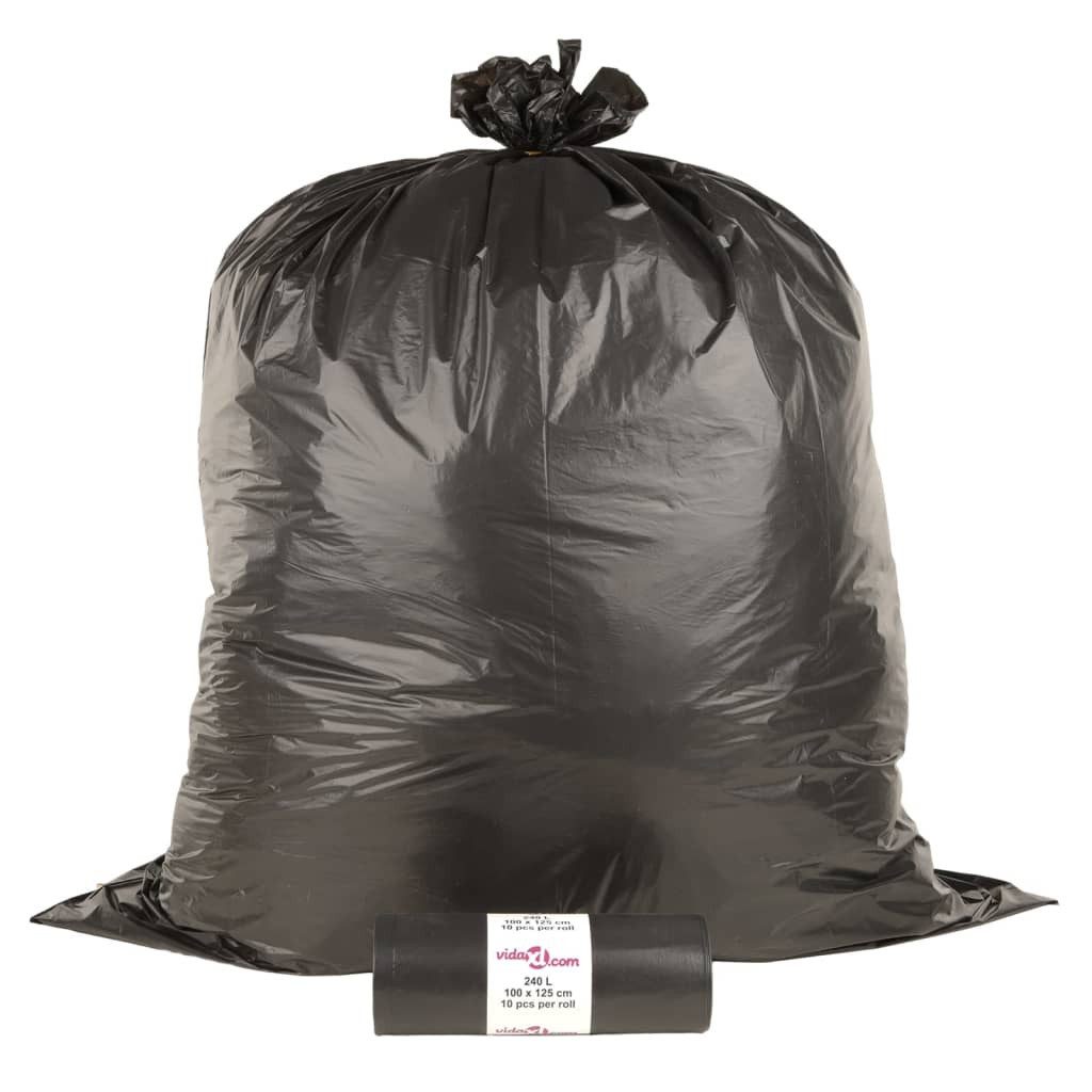 vidaXL Müllbeutel Müllsäcke 150 Stk. Schwarz 240 L