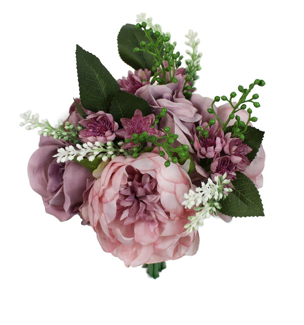 Kunstblume Blumenstrauß Blumenarrangement Rose, Arnusa, auch Brautstrauß als cm, Höhe 30 geeignet