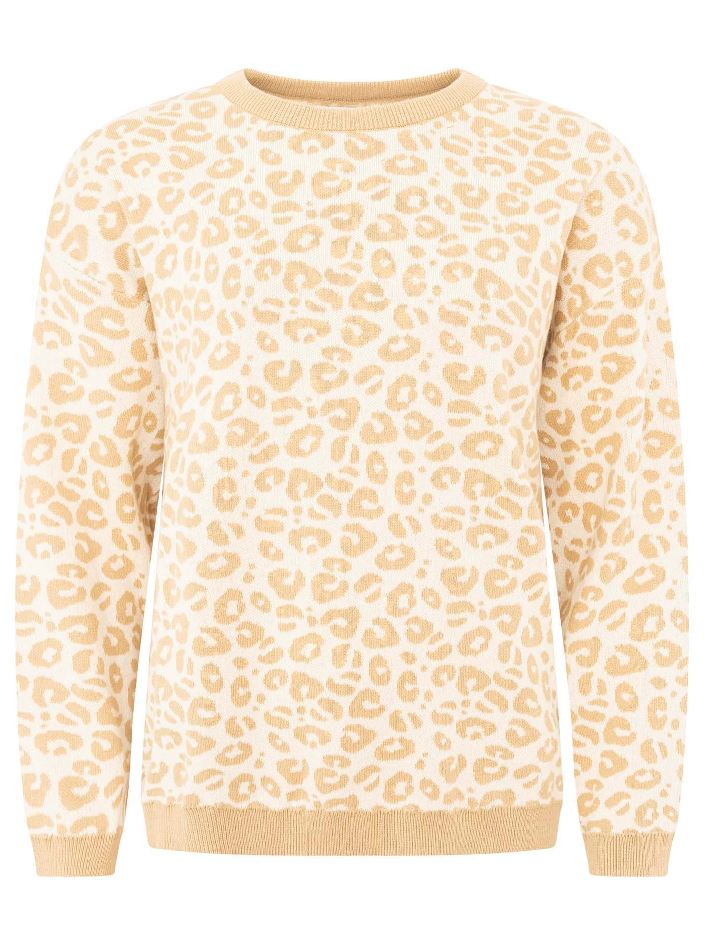 Zwillingsherz Strickpullover "Gestrickter-Leo" Animal-Muster, Rundhalsaussc günstig online kaufen
