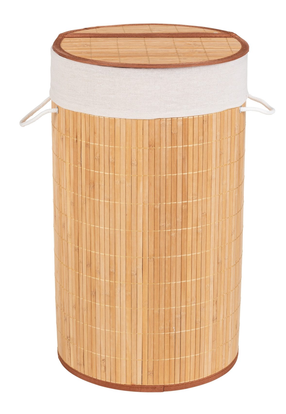 WENKO Wäschetruhe Wenko Wäschetruhe Bamboo mit Wäschesack, 55 Liter