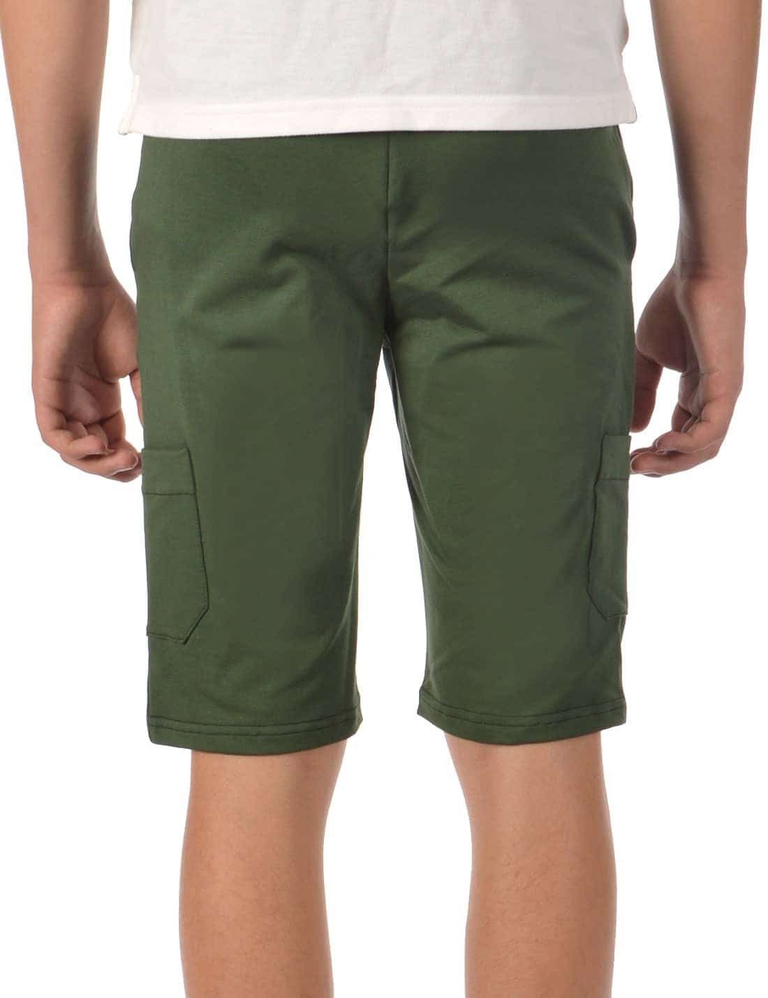 Casual Jungen (1-tlg) Kinder Camouflage Stoff Olivegrün Cargoshorts Uni Shorts BEZLIT