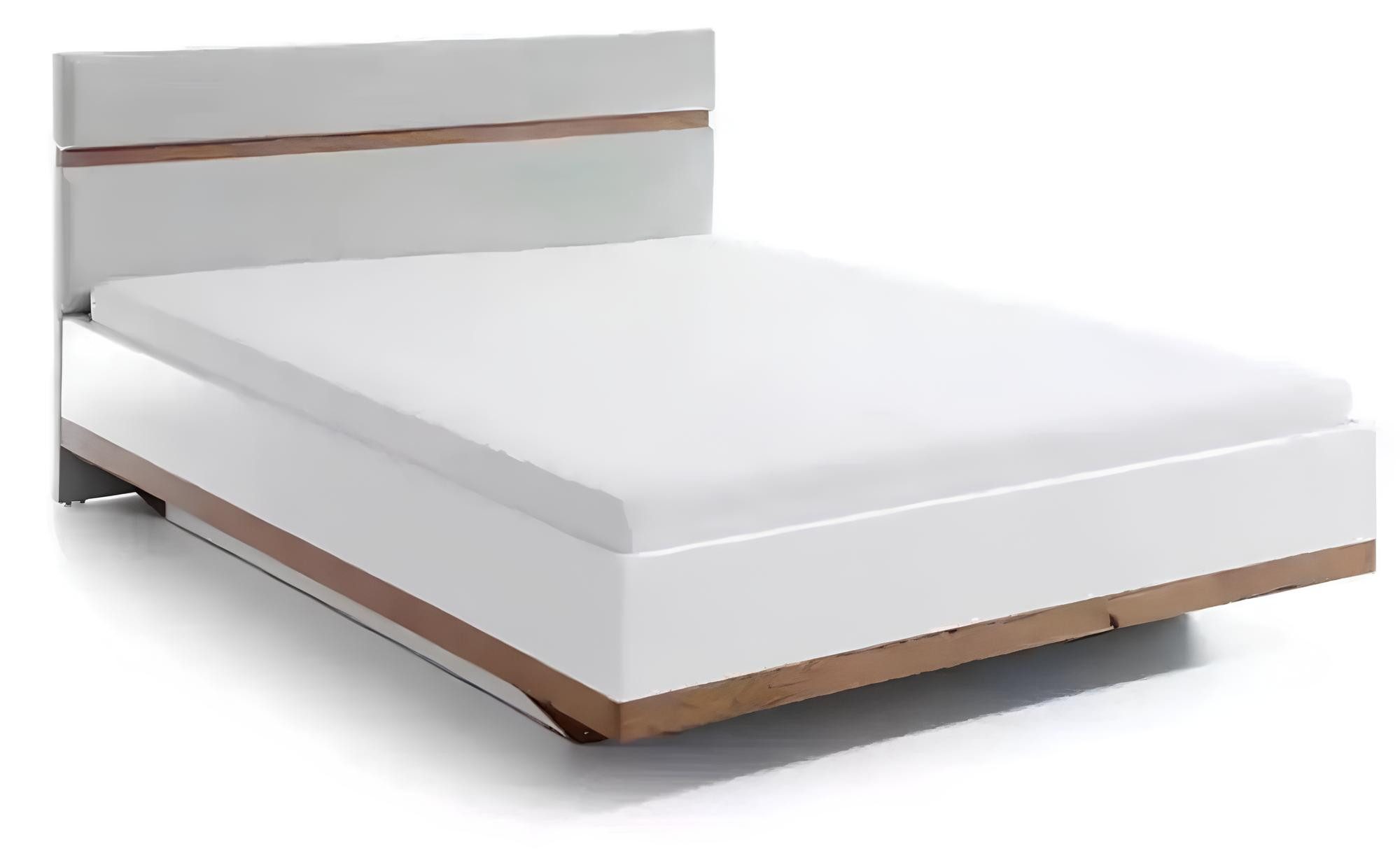 JVmoebel Polsterbett Elegantes Doppelbett in Grau mit Holzgestell und textilem Kopfteil (1-tlg., Bett), Made in Europa