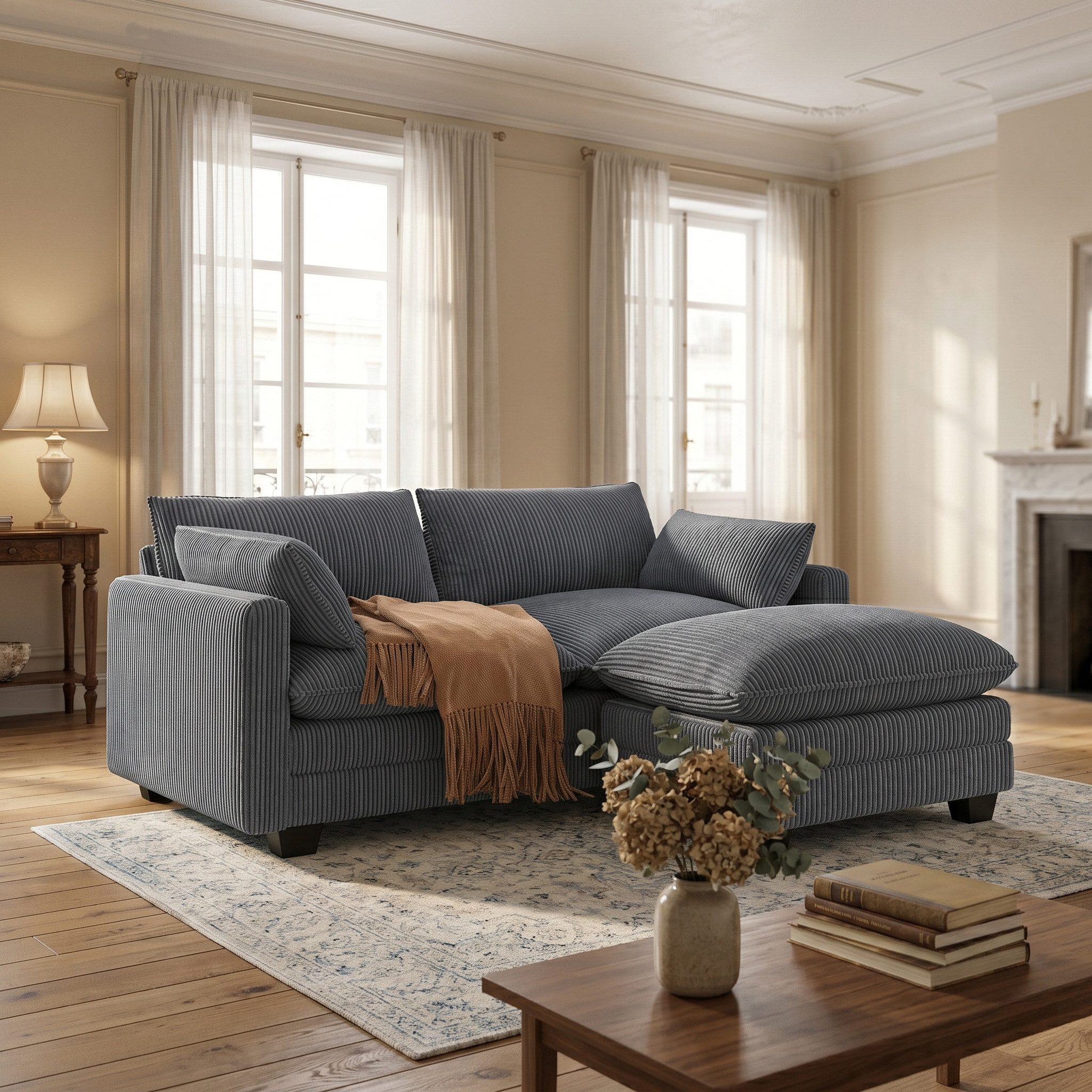 Bealife Ecksofa Sofa mit Recamiere, Wohnlandschaft, L-Form, B: 160/240 cm, Weich wie eine Wolke