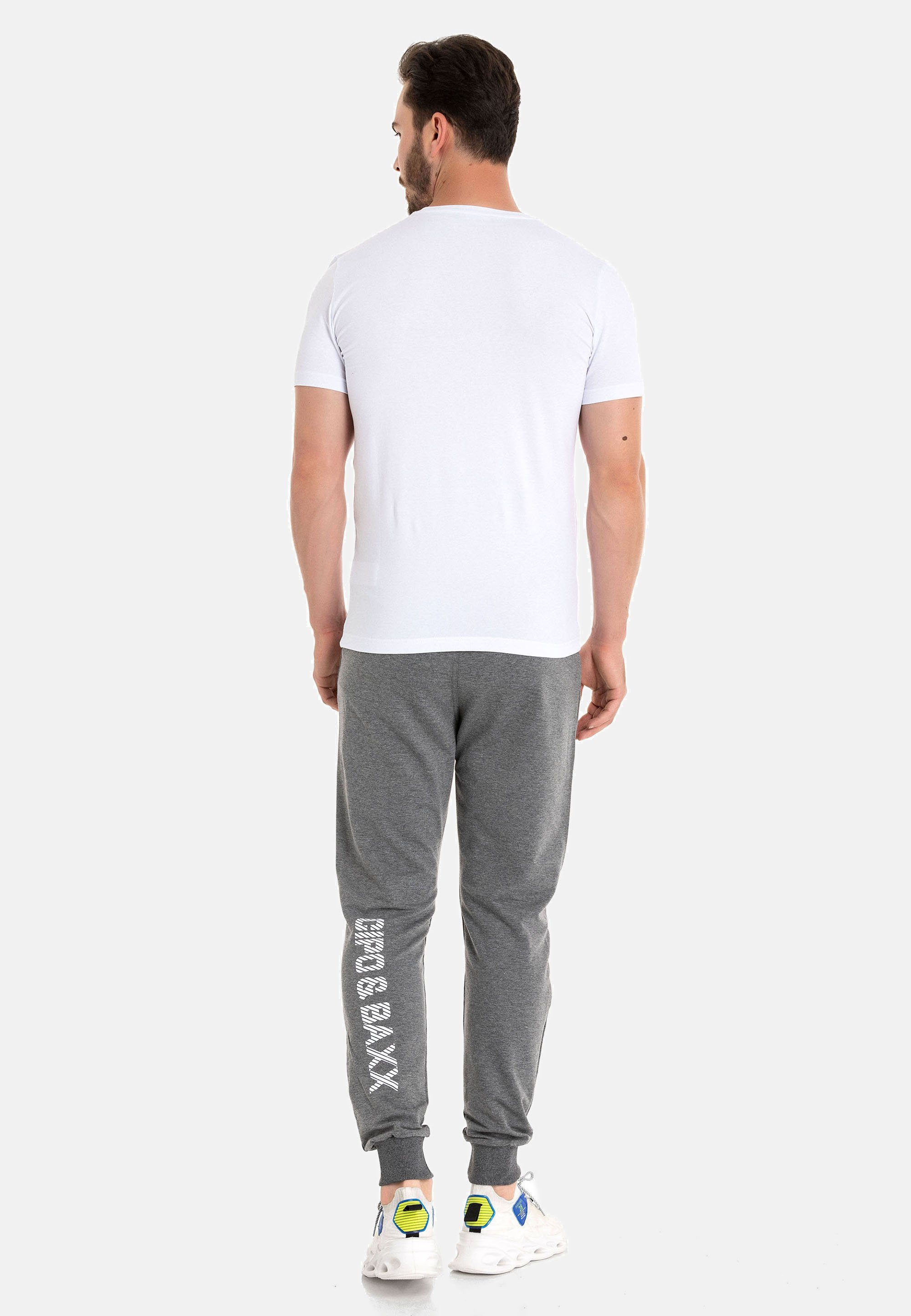 & Baxx Cipo trendigem mit T-Shirt Markenprint CT717 weiß