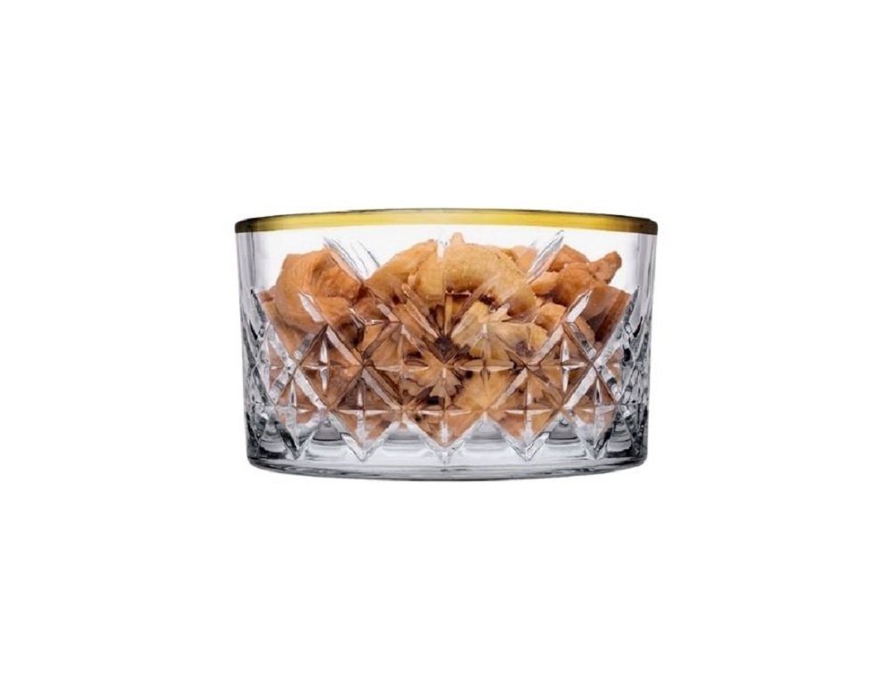 Timeless transparent-gold, Pasabahce 4er (4-tlg) Snackschale Glas, Schale, set ml, 22,5