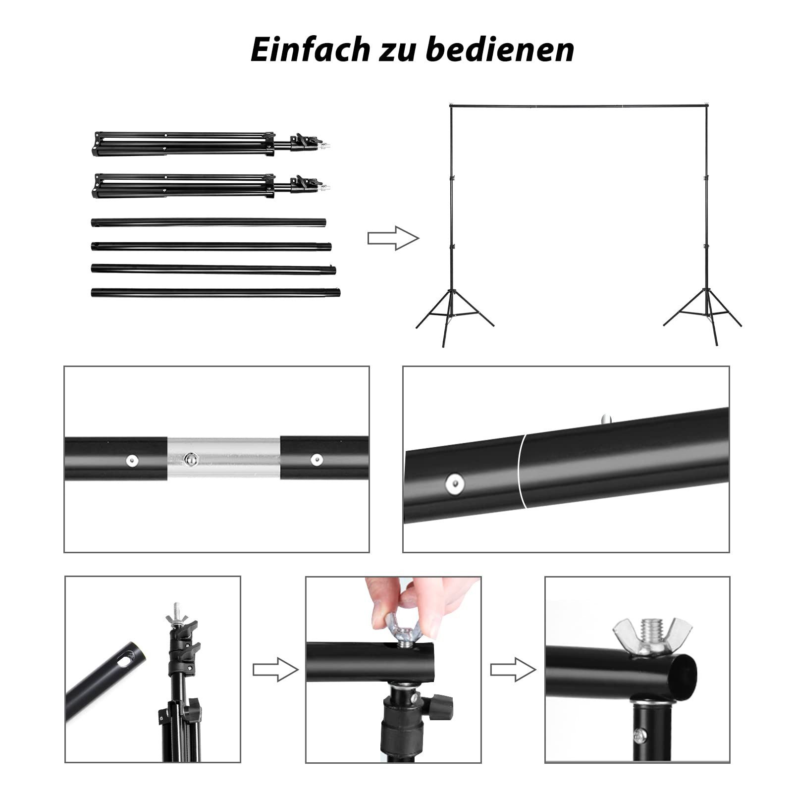 Youyijia Hintergrundklammer 2 x 2 m Backdrop Photography Support System Adjustable – Bild 4 von 5
