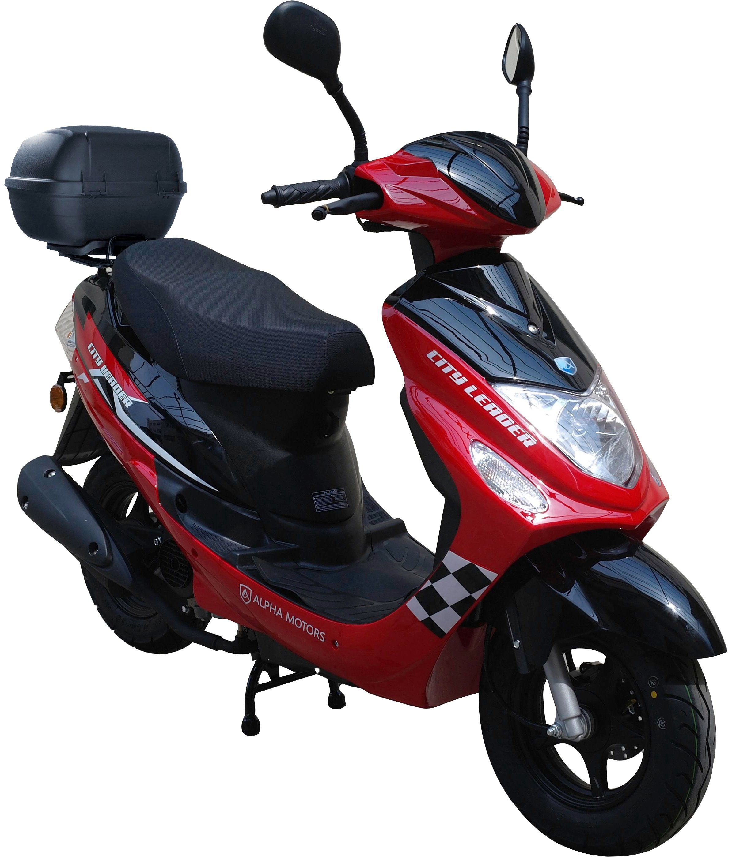 Alpha Motors Motorroller »Cityleader«, 50 ccm, 45 km/h, Euro 4, 50 ccm, 45  km/h, rot inkl. Topcase online kaufen | OTTO