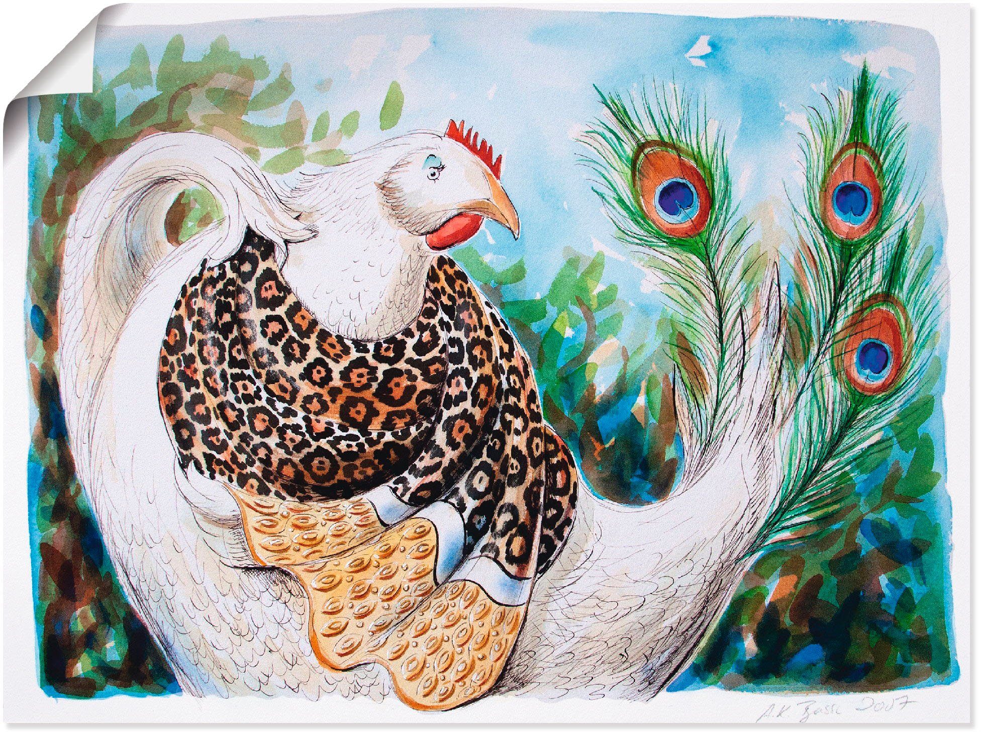 Leinwandbild, St), Vögel Wandaufkleber Wandbild Huhn, Artland Größen versch. oder als Poster Eitles in (1