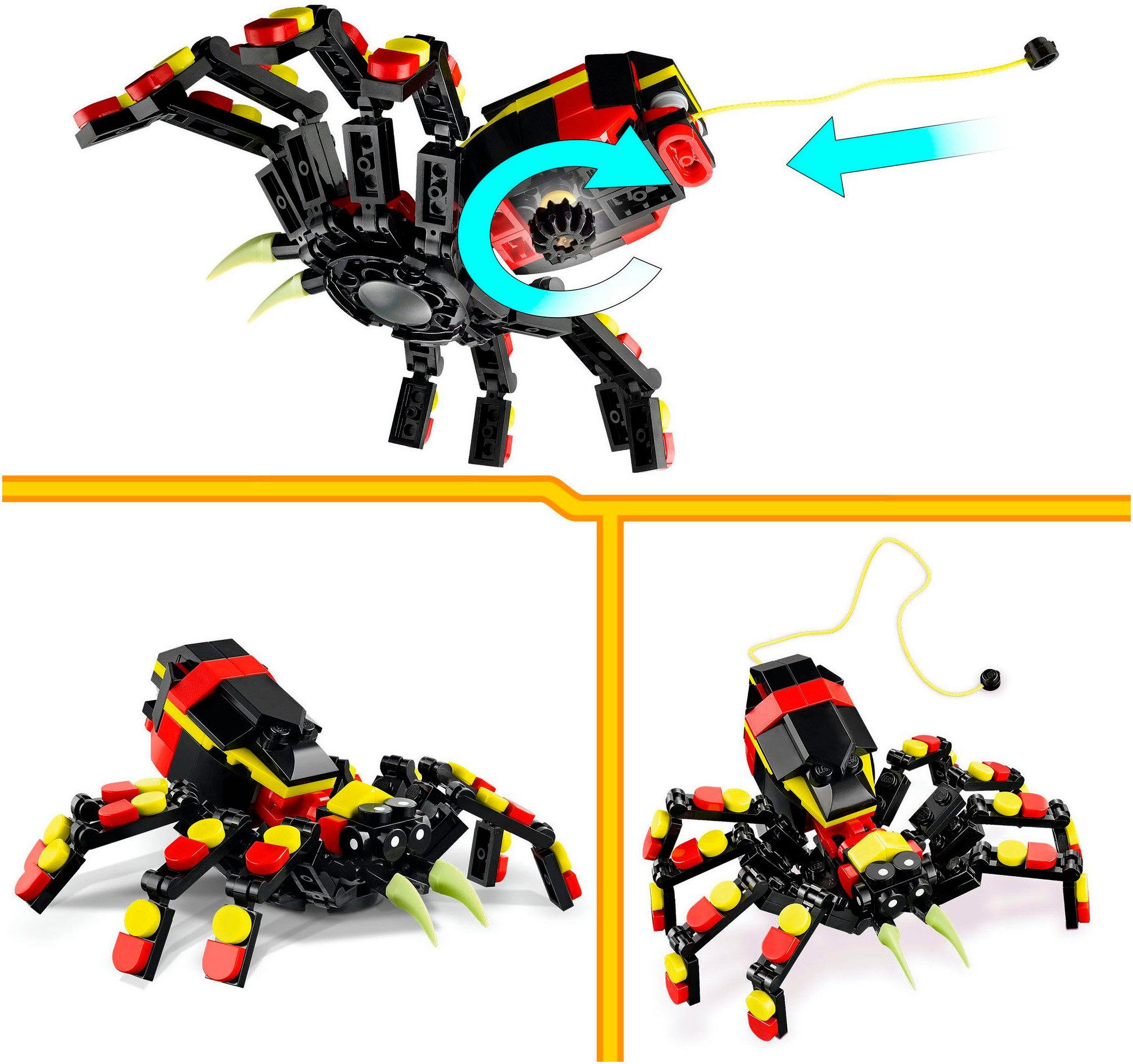 LEGO® Wilde Tiere: Überraschungsspinne (31159), LEGO Creator Konstruktionsspielsteine, (153 St), Made in Europe – Bild 4 von 5
