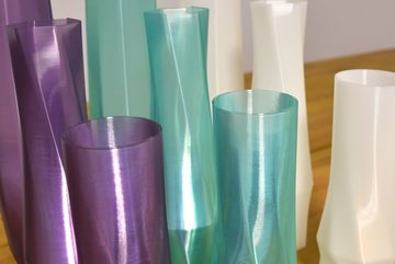 Shapes - Decorations Dekovase the vase - circle (deco), 3D Vasen, viele Farben, 100% 3D-Druck (Einzelmodell, 1 Vase), Durchsichtig; Leichte Struktur innerhalb des Materials (Rillung)
