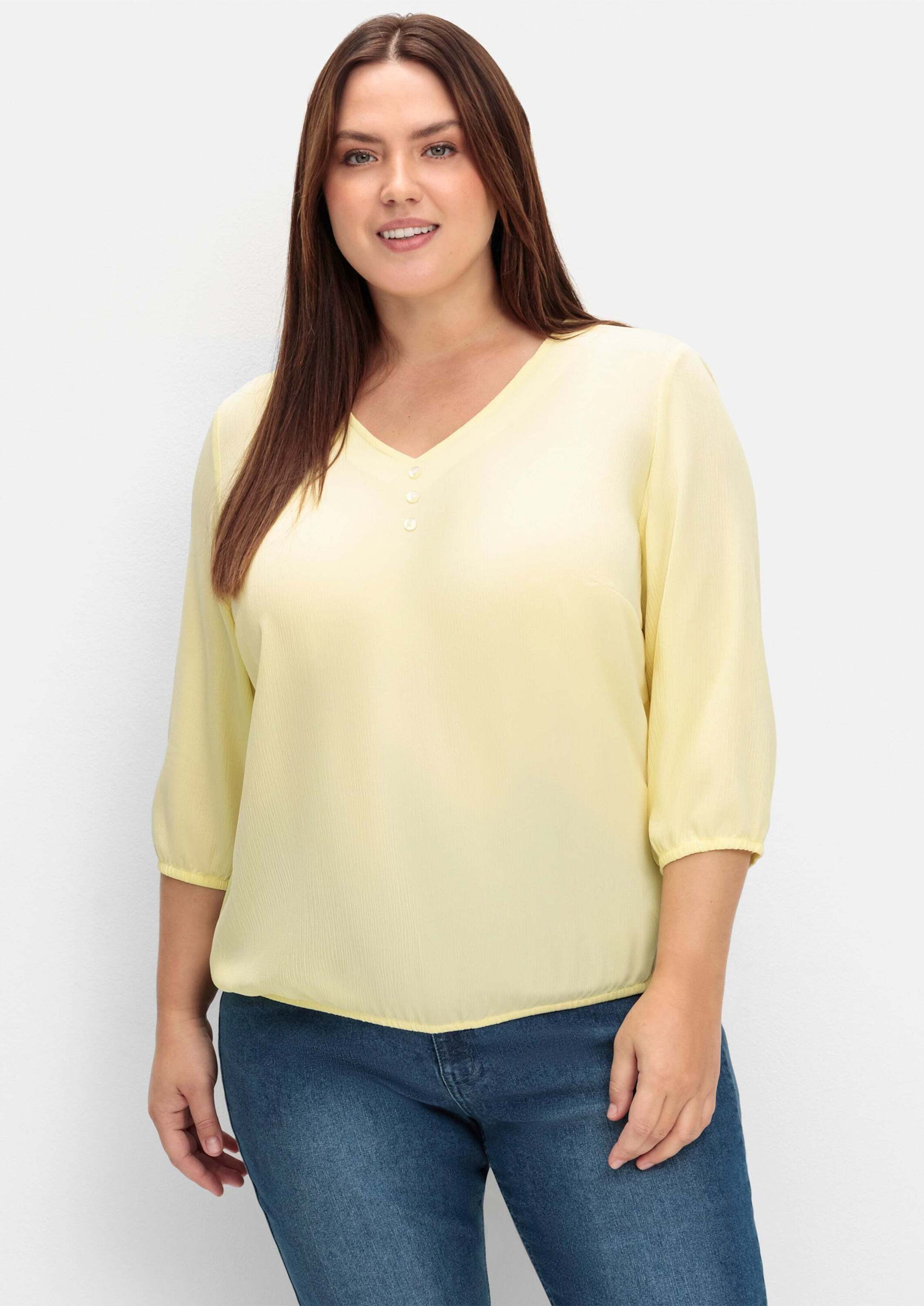 Sieh an! Klassische Bluse Schlupfbluse 3/4-Arm