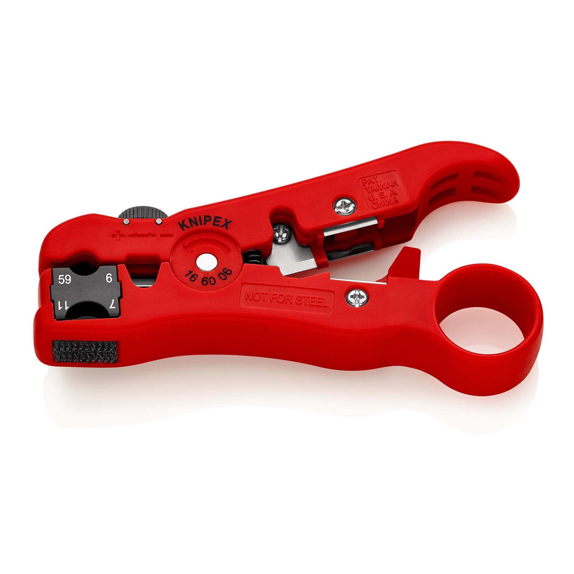 Knipex Abisolierzange KNIPEX 16 60 06 SB Abisolierwerkzeug für Koaxial- und Datenkabel 125 m