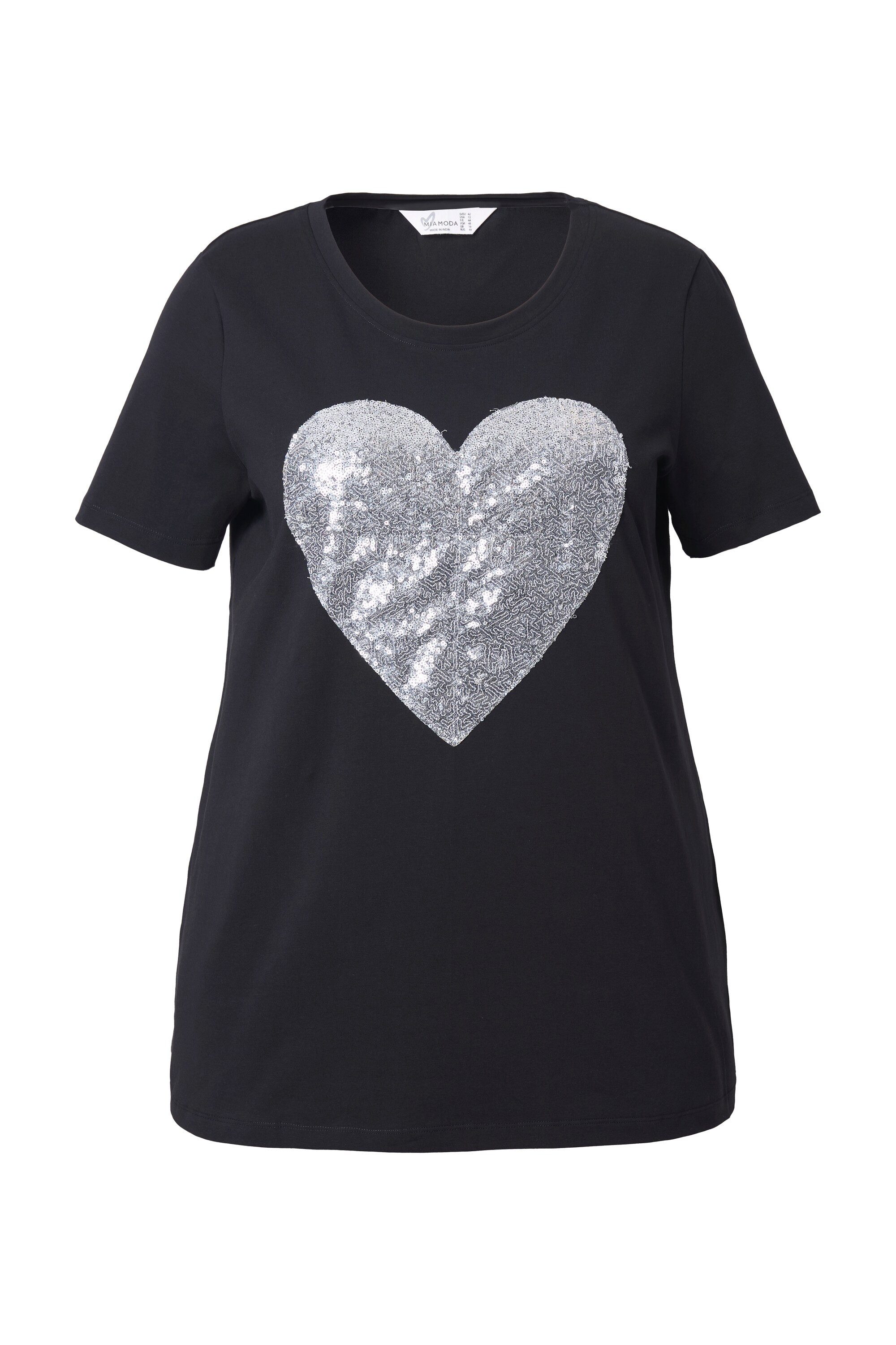 MIAMODA T-Shirt T-Shirt bequeme Passform Paillettenherz günstig online kaufen
