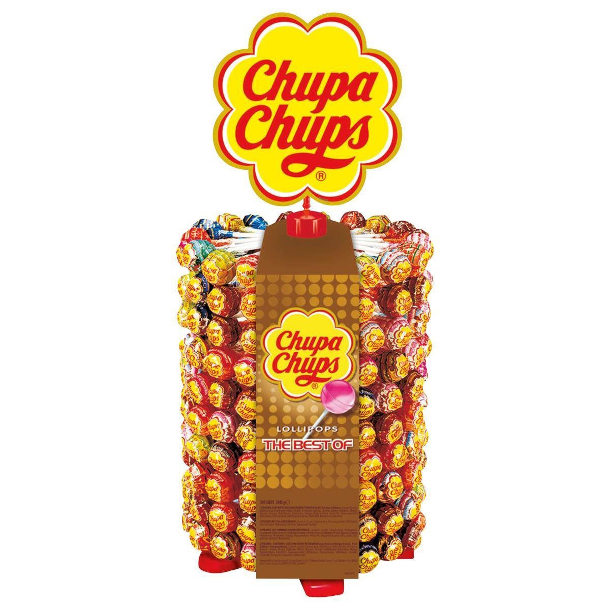 Chupa Chups Süßigkeit, Chupa Chups Lutscher Rad The Best Of Kugel Lolly Thekendisplay 2400g