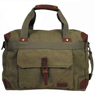 PureTrash Handtasche Handtasche, Canvas, "PT" mit Schultergurt, oliv (Packung), mit abnehmbarem Schulterriemen