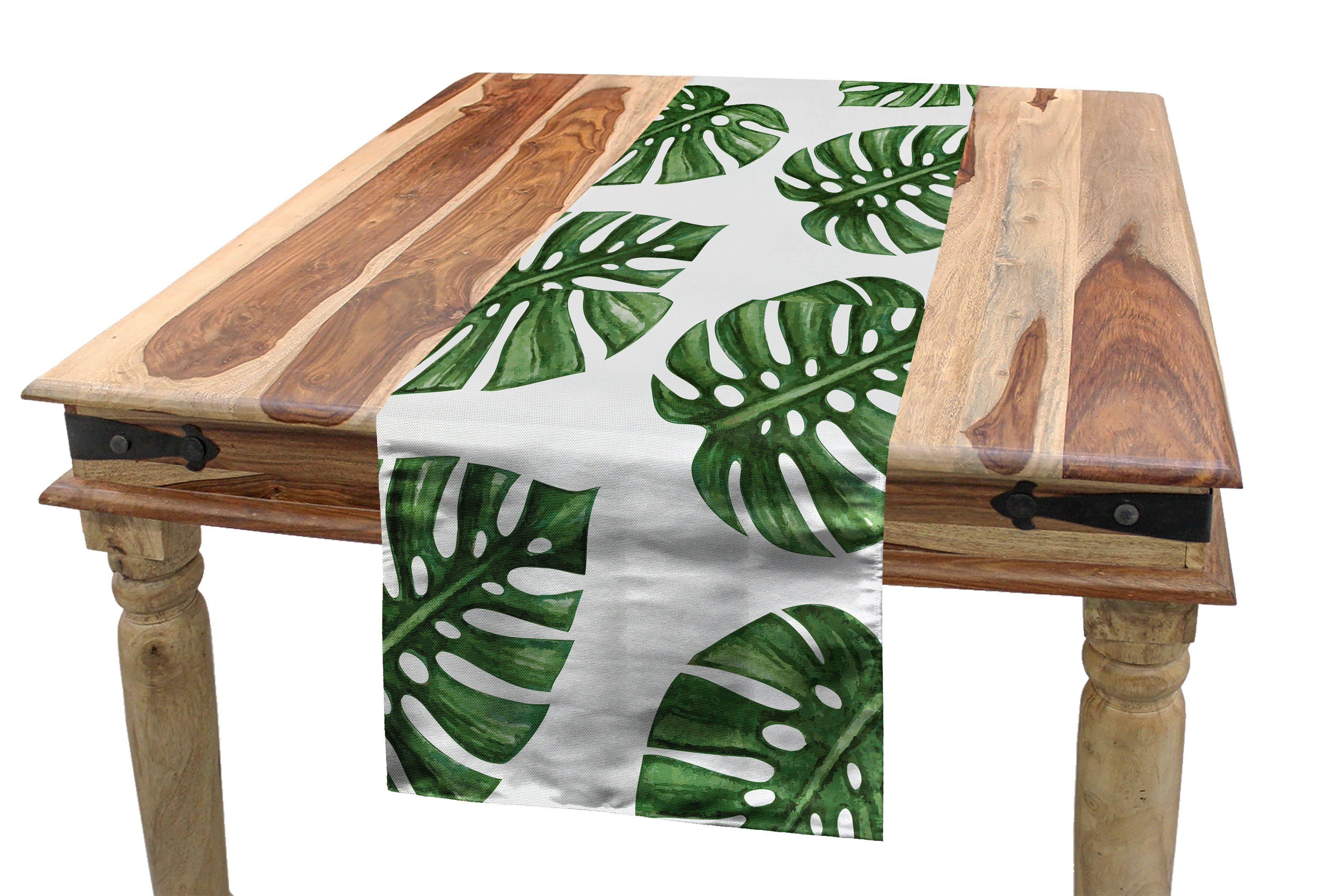 Rechteckiger Tischläufer Abakuhaus Dekorativer Natur Tischläufer, Grünes Blatt Esszimmer Palmblätter Küche