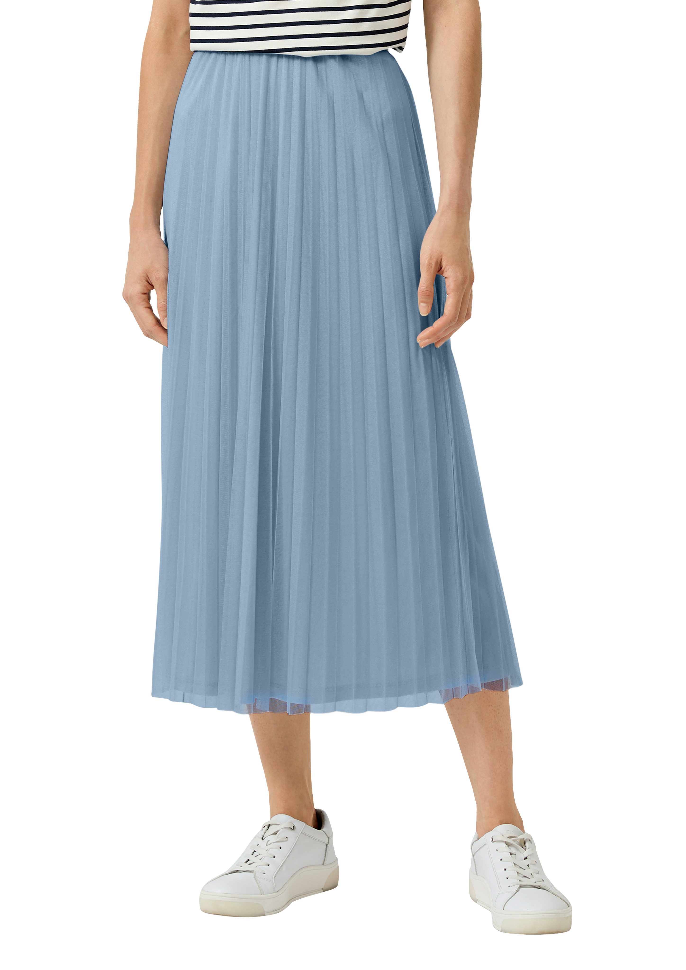 s.Oliver BLACK LABEL Midirock mit Falten und Gummibund