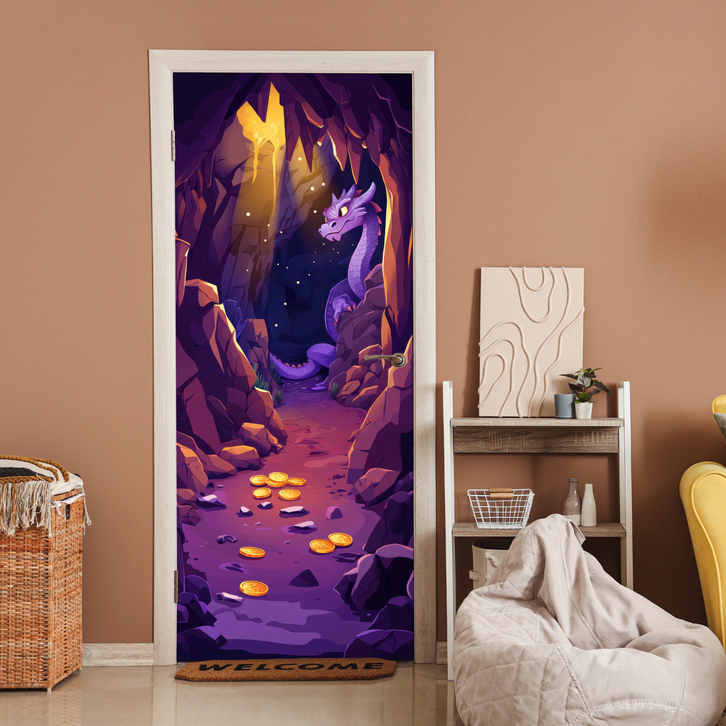 MuchoWow Türtapete Höhle - Drache - günstig online kaufen