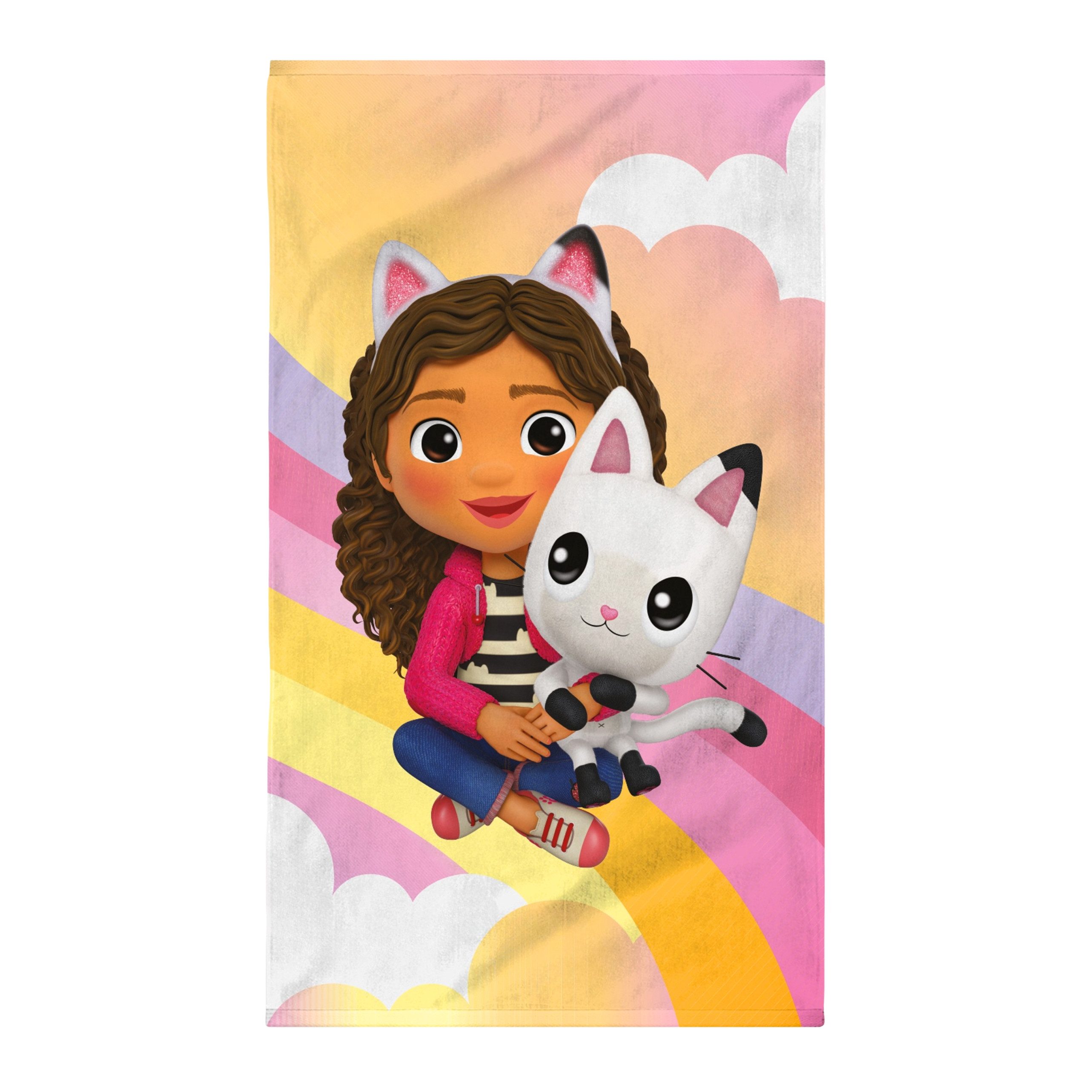 MTOnlinehandel Badetuch Gabby’s Dollhouse 70x120 cm, Gabby & Katze, Baumwolle (1-St), für liebevolle Wohlfühlmomente nach dem Baden