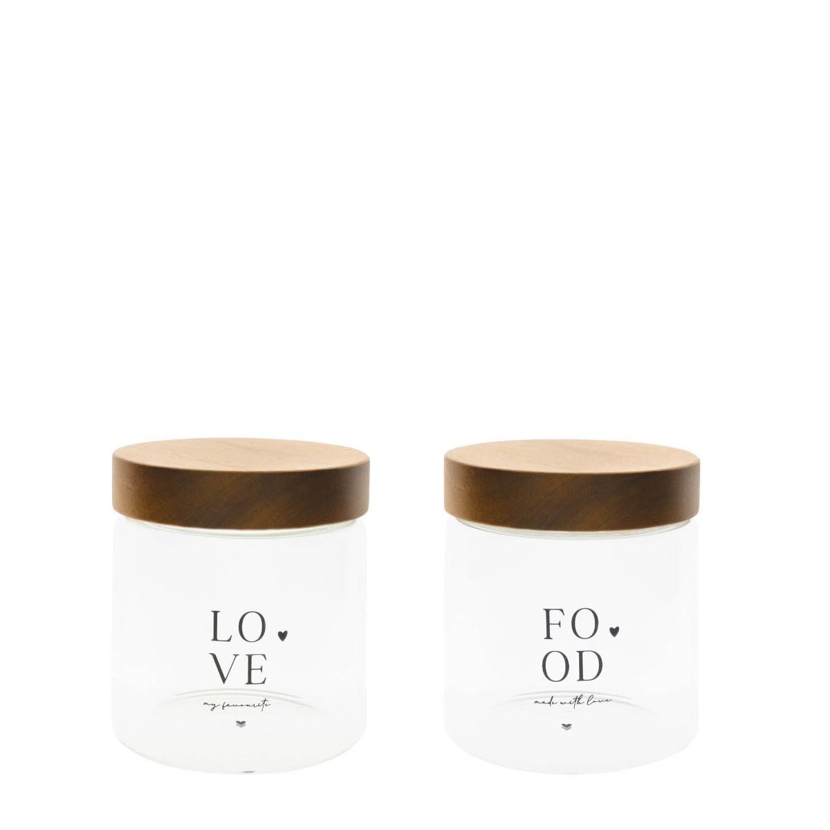 Bastion Collections Vorratsdose, Glas, Handwäsche, Transparent, Motiv: Schriftzug, Höhe: 13cm