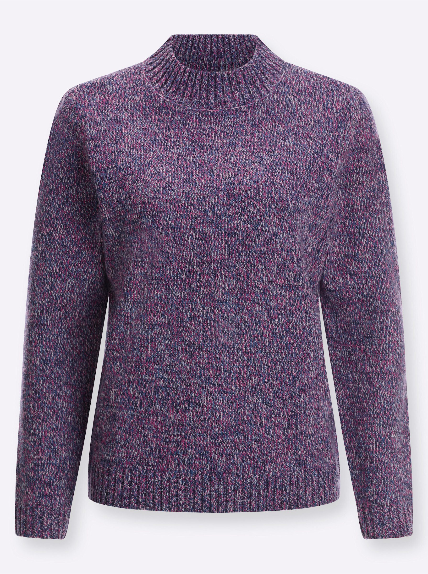 Strickpullover Stehkragen-Pullover Langarm Jersey