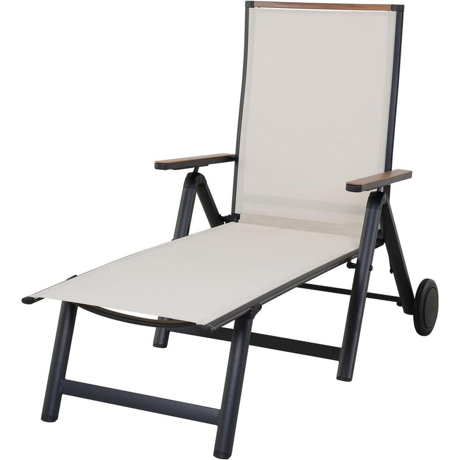 LuxusKollektion Gartenliege Gartenstuhl Klappbar 2er Aluminium Hochlehner 6-Fach Verstellbare
