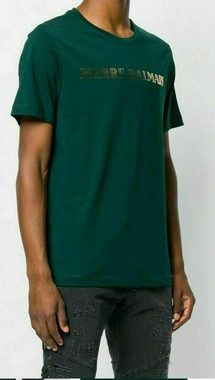 Balmain T-Shirt Pierre Balmain Men's Iconic Top LOGOSHIRT DARK GREEN Gold T-Shirt