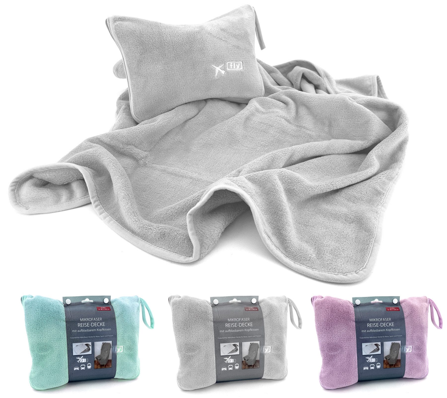 heimtexland Reisekissen Reise-Set Reisedecke und Nackenkissen aufblasbar, T günstig online kaufen