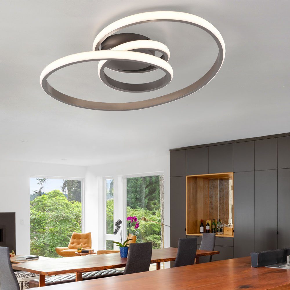 Moderne Deckenleuchte WohnzimmerFlur Licht Leuchte Metall Glas Strahler Lampe 
